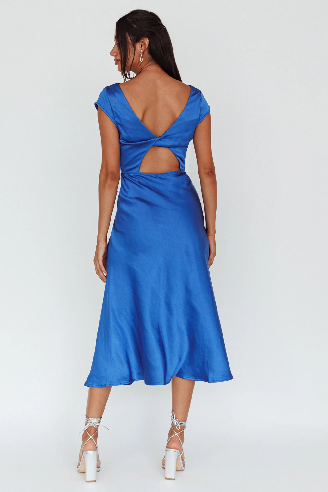 Lucinda Twist Back Midi Dress Navy