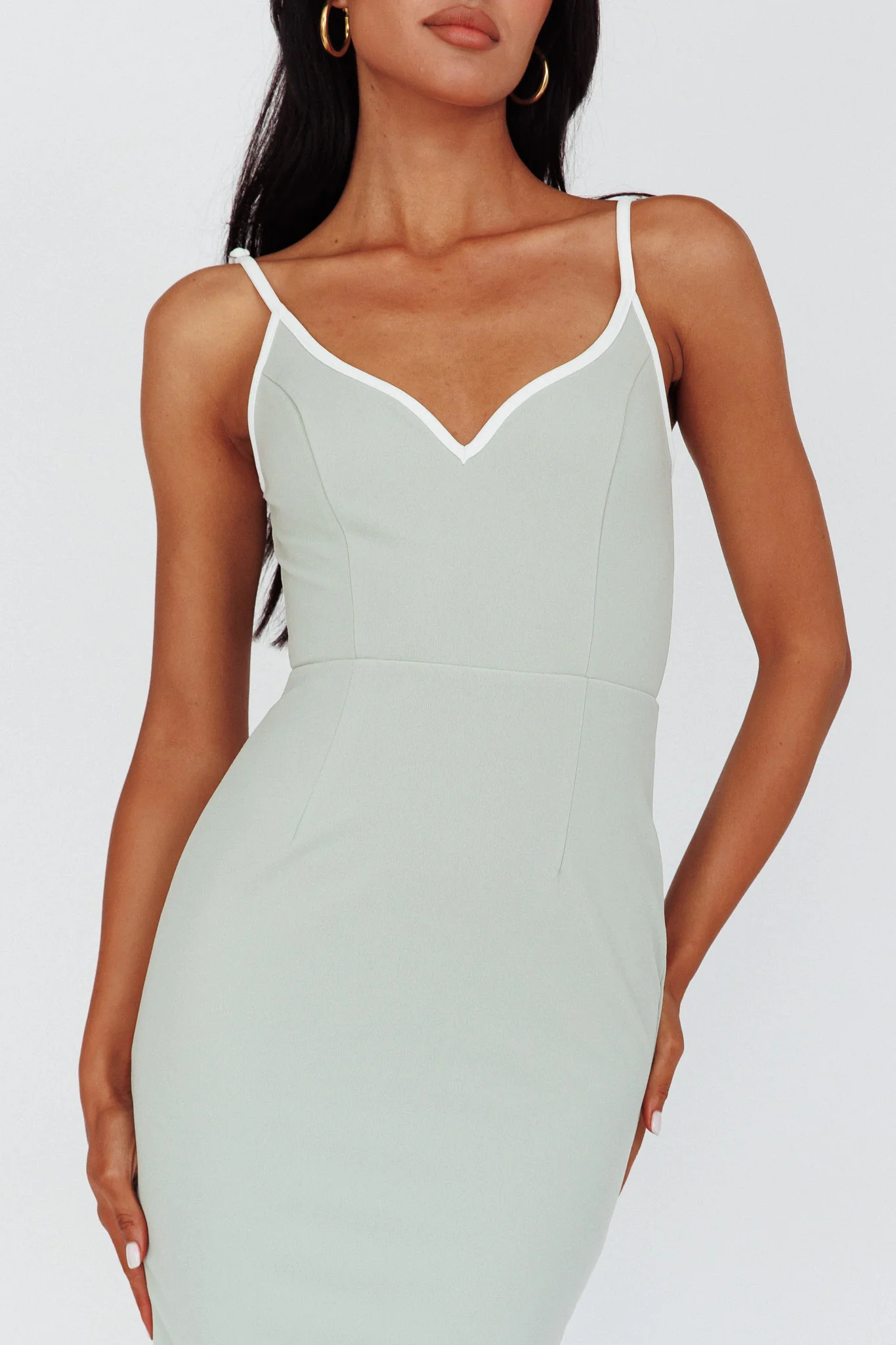 Kandis Low Back Midi Dress Sage