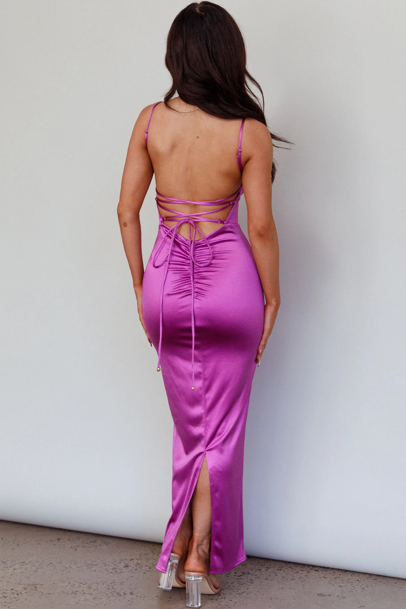 Seraya Lace-Up Back Dress Violet
