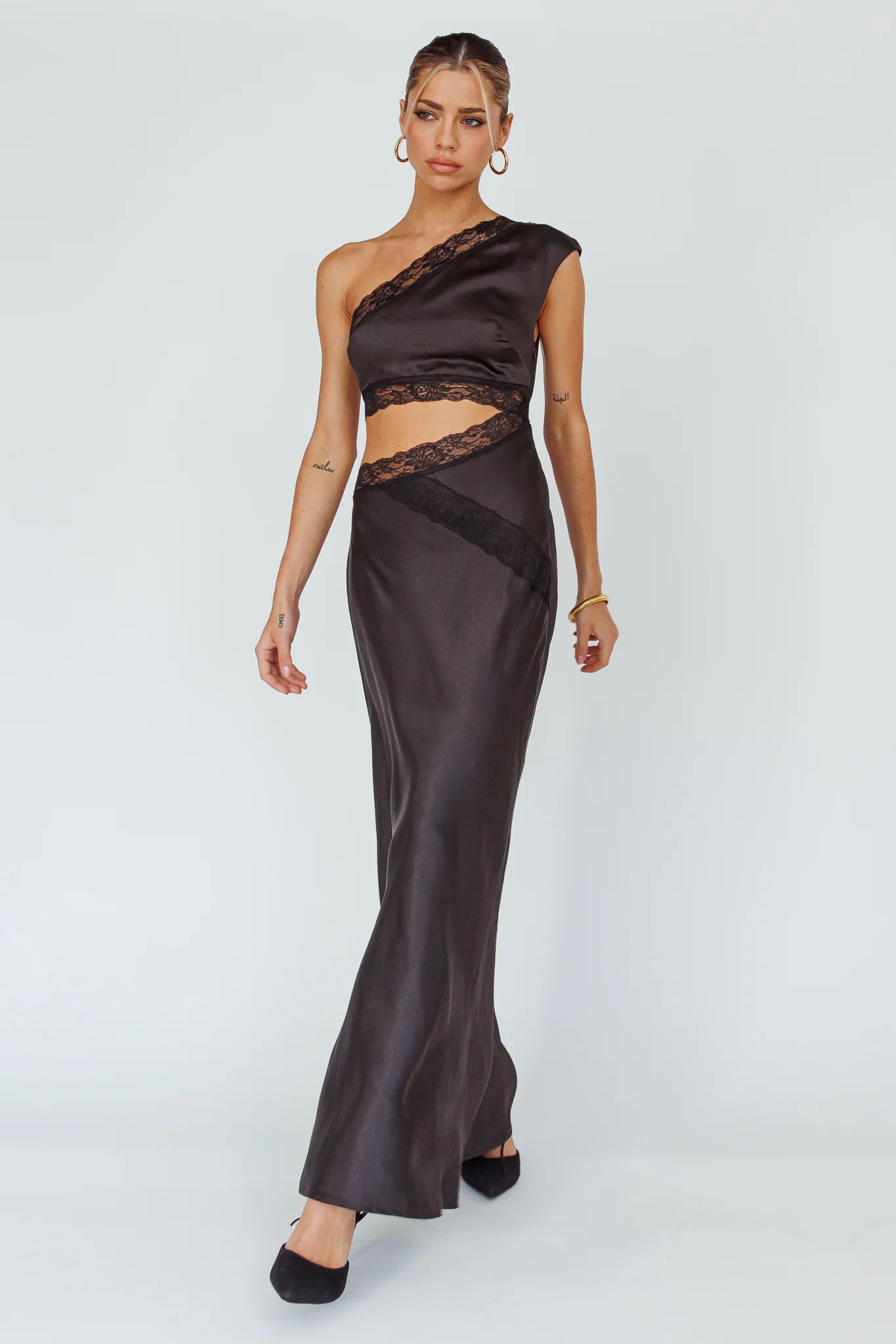 Mahli One-Shoulder Maxi Dress Black