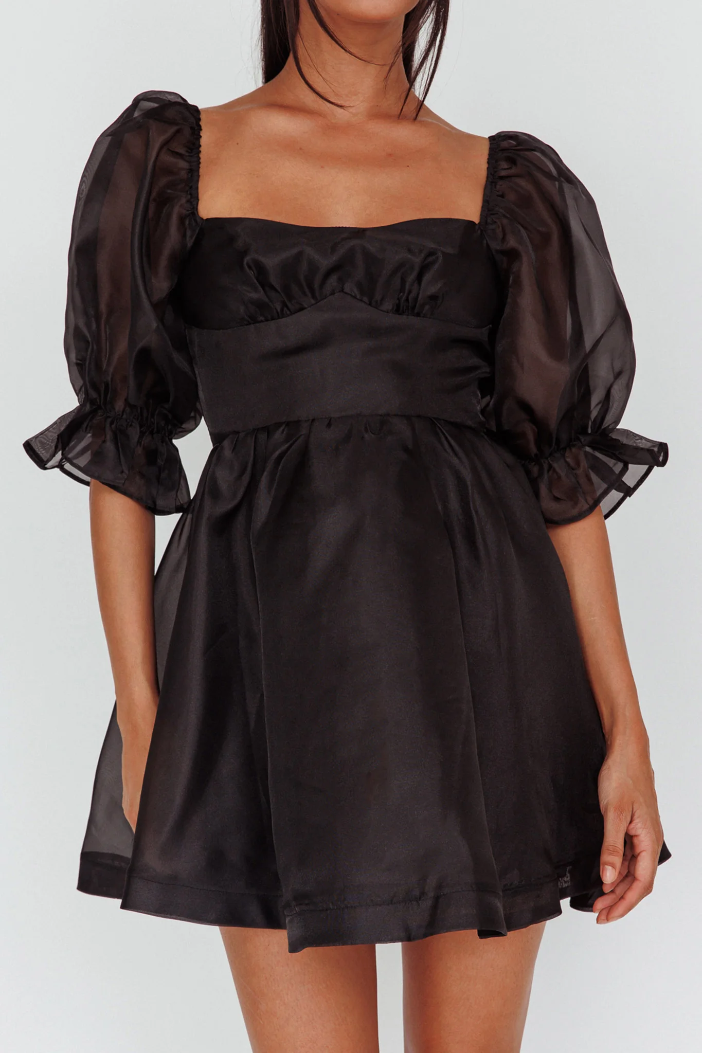 I've Got Sunshine Puff Sleeve Mini Dress Black