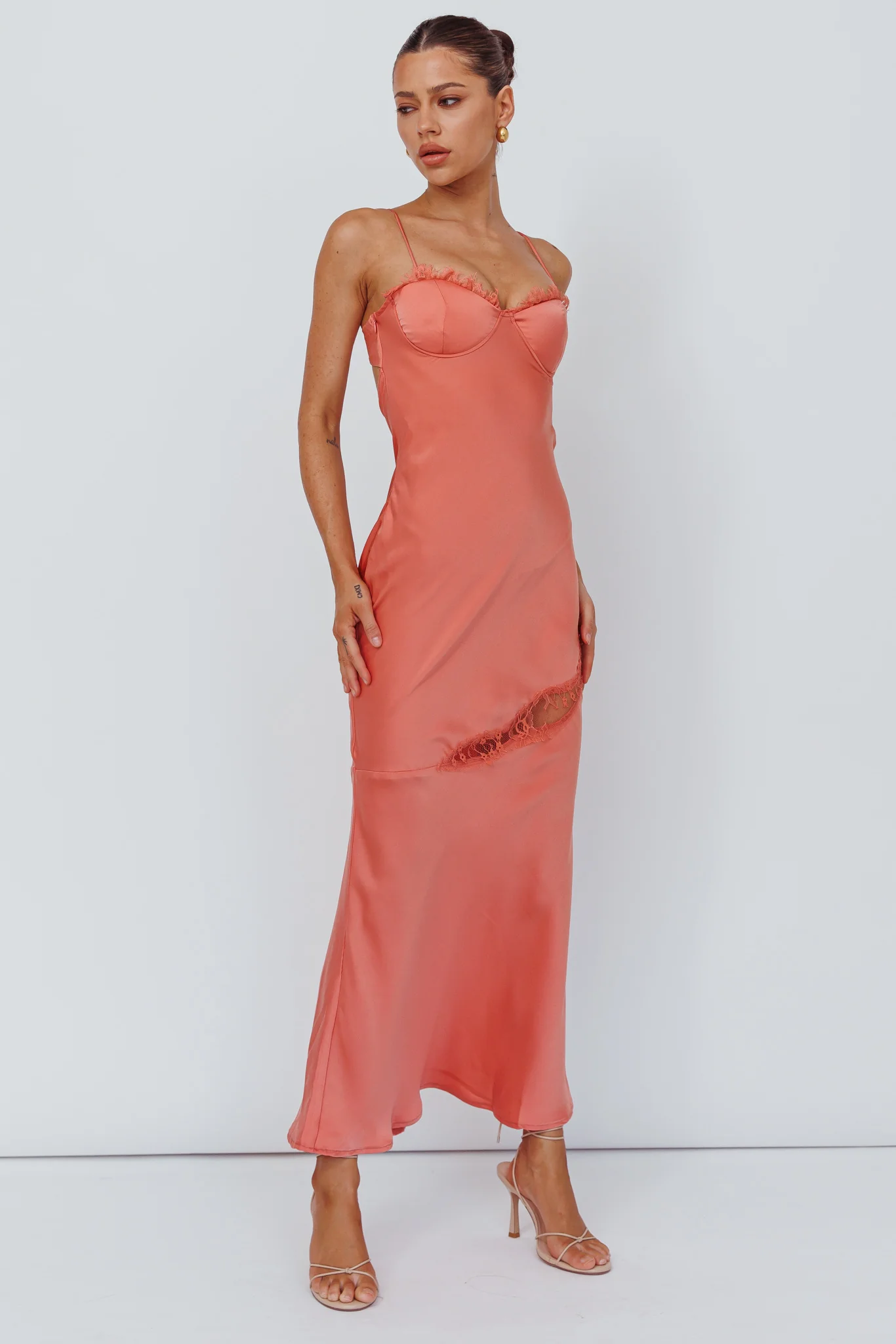 Sweet Talker Lace Trim Midi Dress Mango