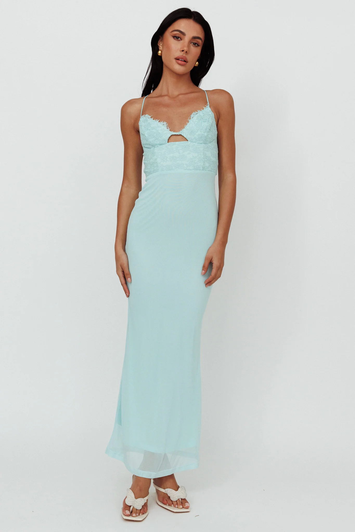 Modern Love Lace Bodice Maxi Dress Mint
