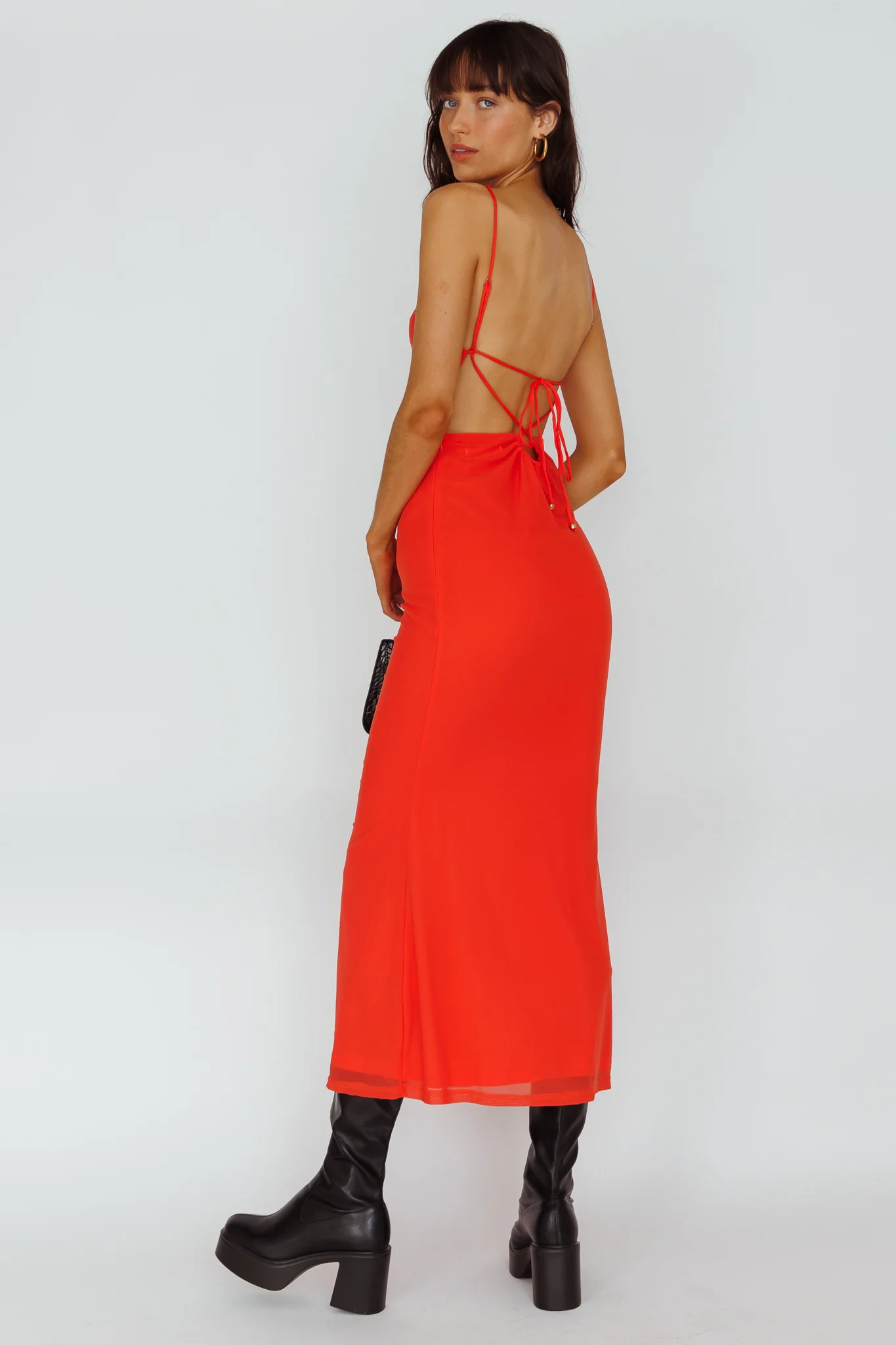 Genova Strappy Back Maxi Dress Coral