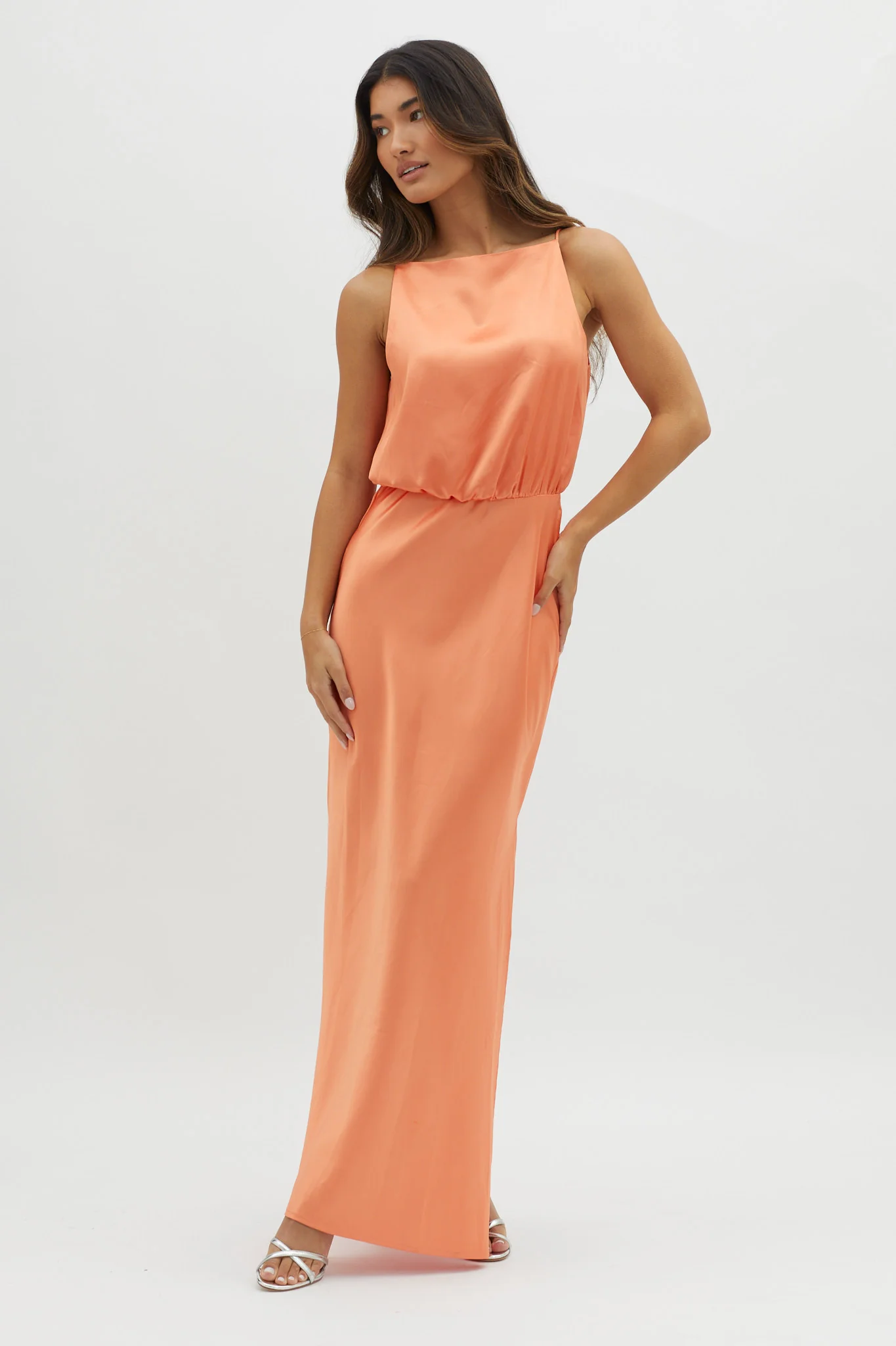 Midnight Hour Side Split Midi Dress Sunset