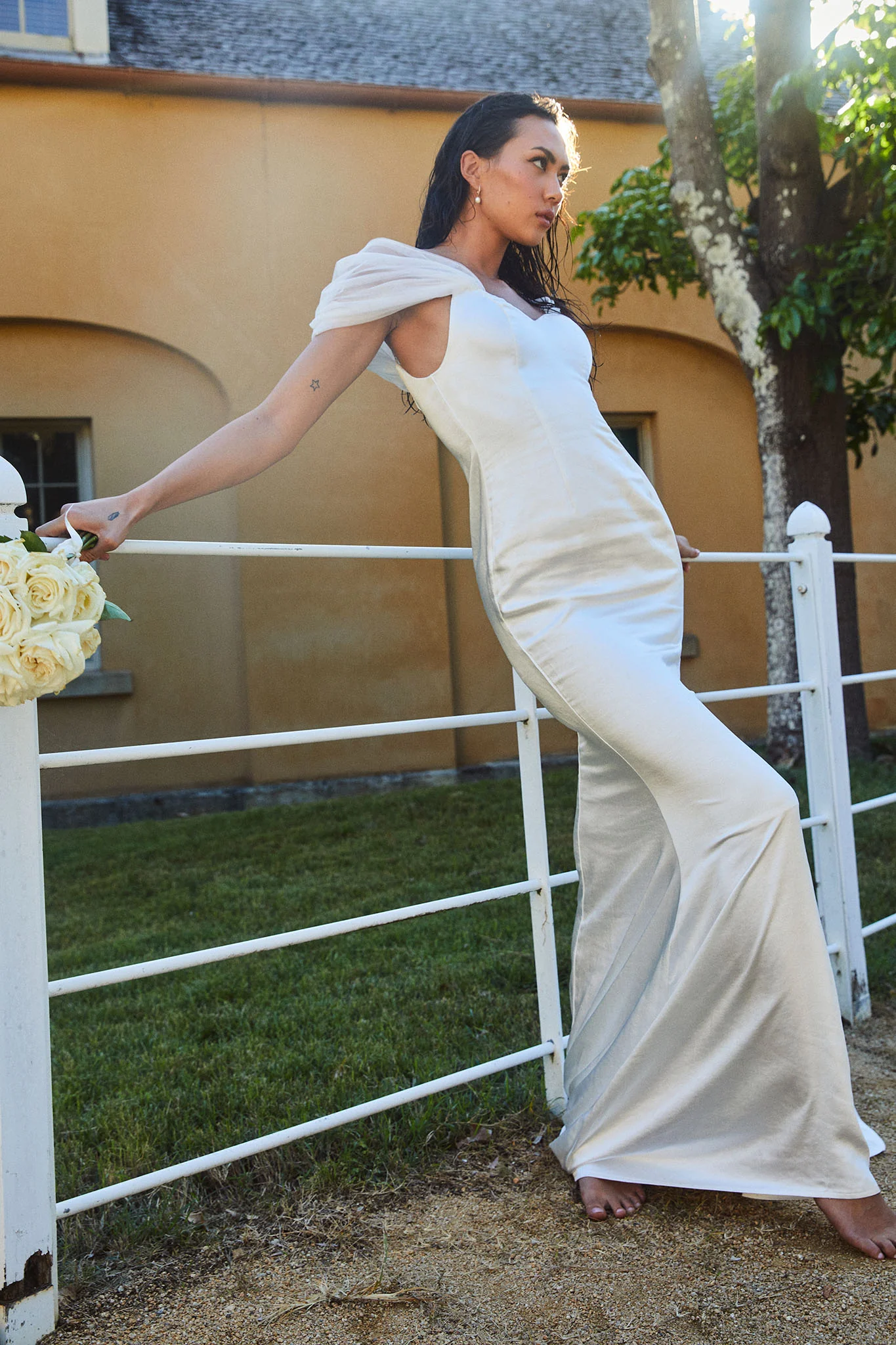 Keila Off-Shoulder Maxi Dress White