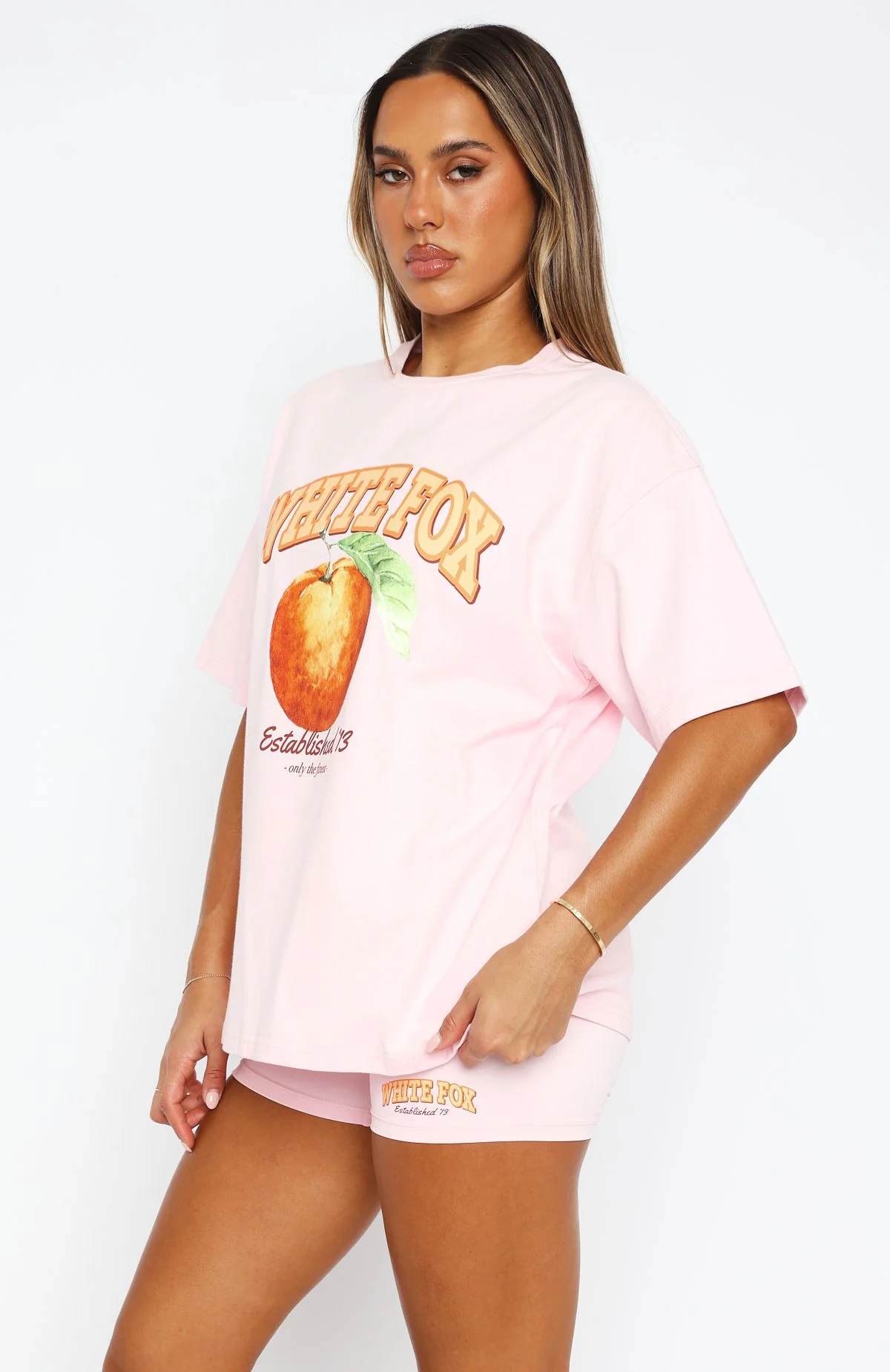 Summer Fruits Oversized Tee Pink