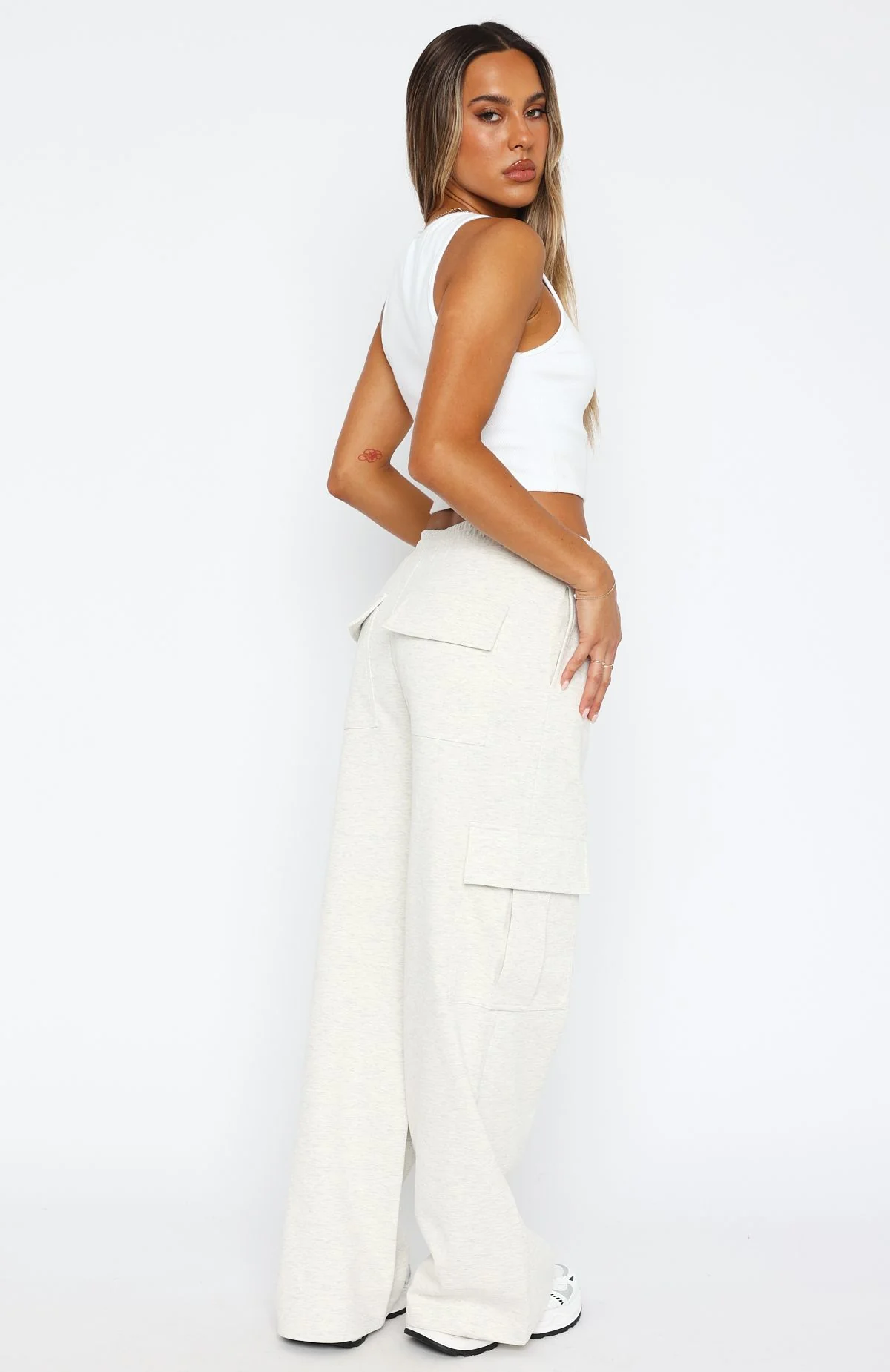 No Reason To Cry Track Pants Grey Marle