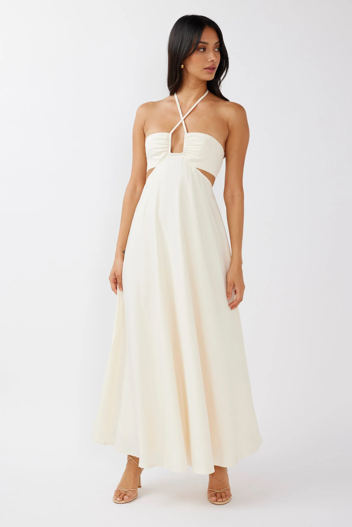 Onika Cut-Out Tied Back Maxi Dress Butter