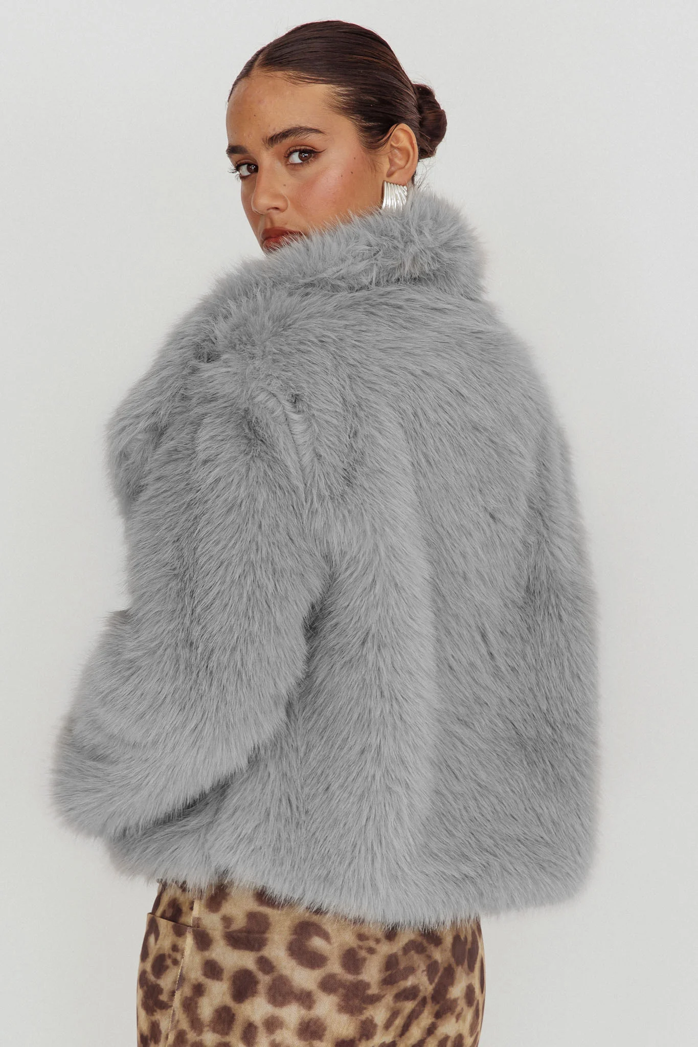 Copenhagen Oversized Lapel Fur Jacket Cream