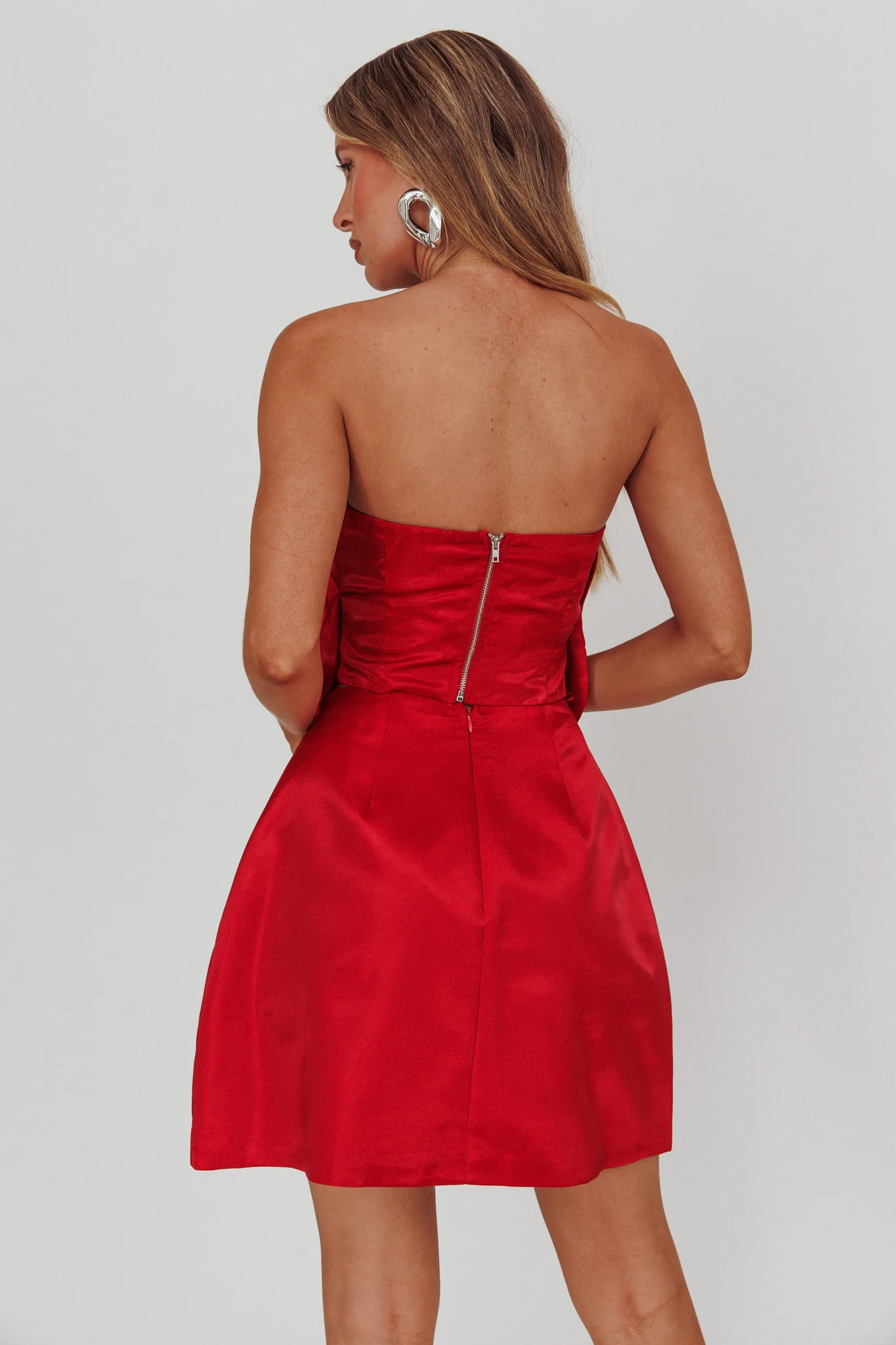 Count Down A-Line Mini Skirt Red