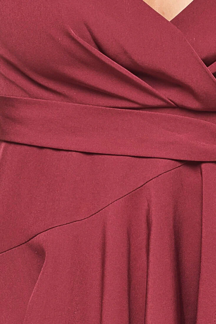 Miah Tied Waist Dress Plum