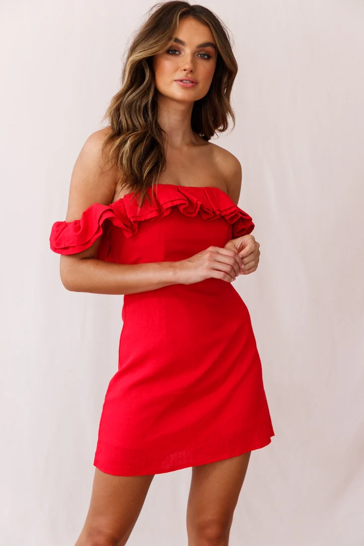 Missy A-Line Mini Dress Red