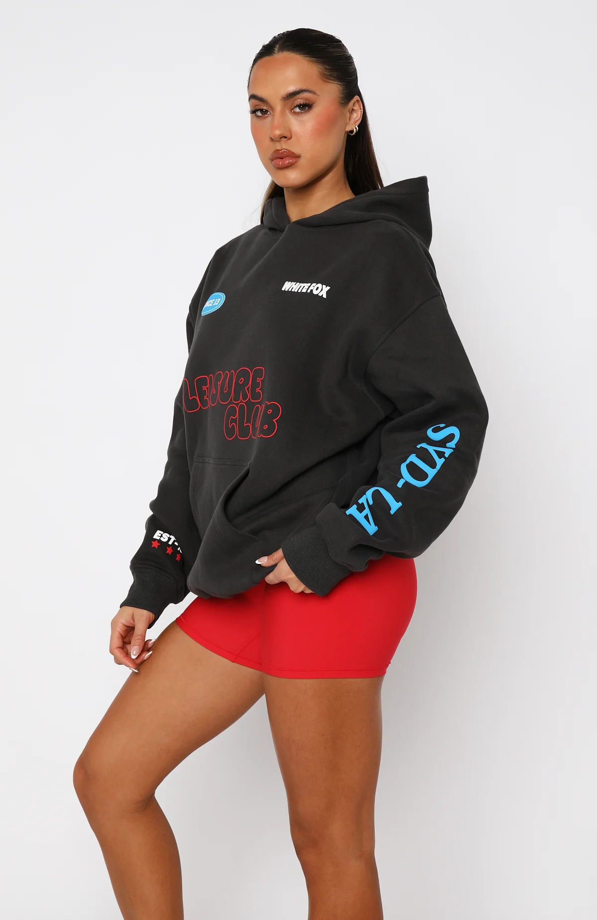 Work It All Out Oversized Hoodie Charcoal