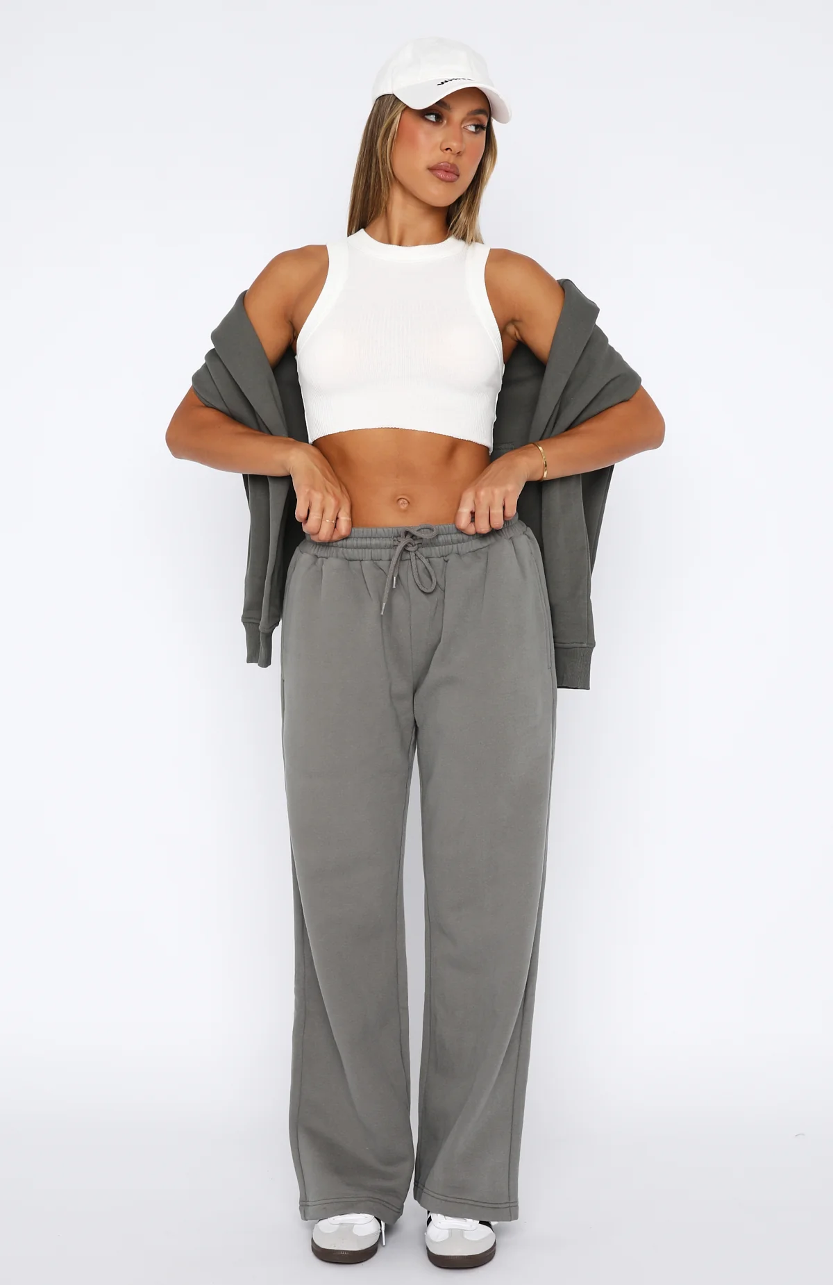 Stick With Me Wide Leg Sweatpants Slate