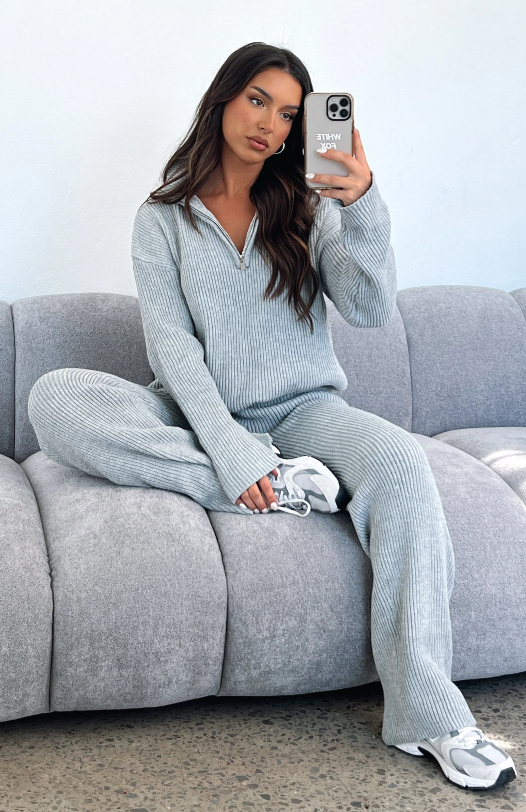 Let's Get Cosy Knit Sweater Grey Marle