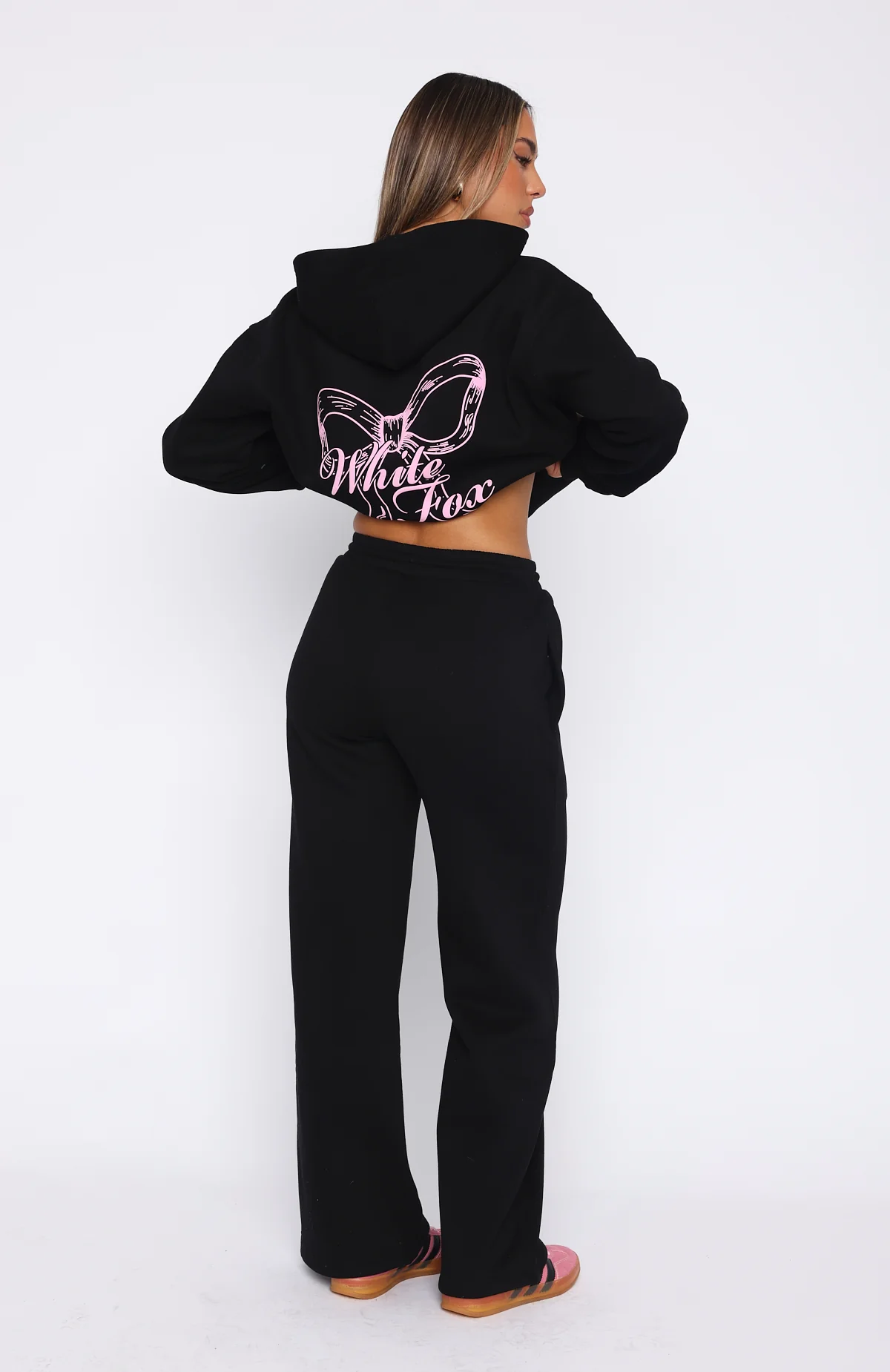 Just A Girl Wide Leg Sweatpants Black
