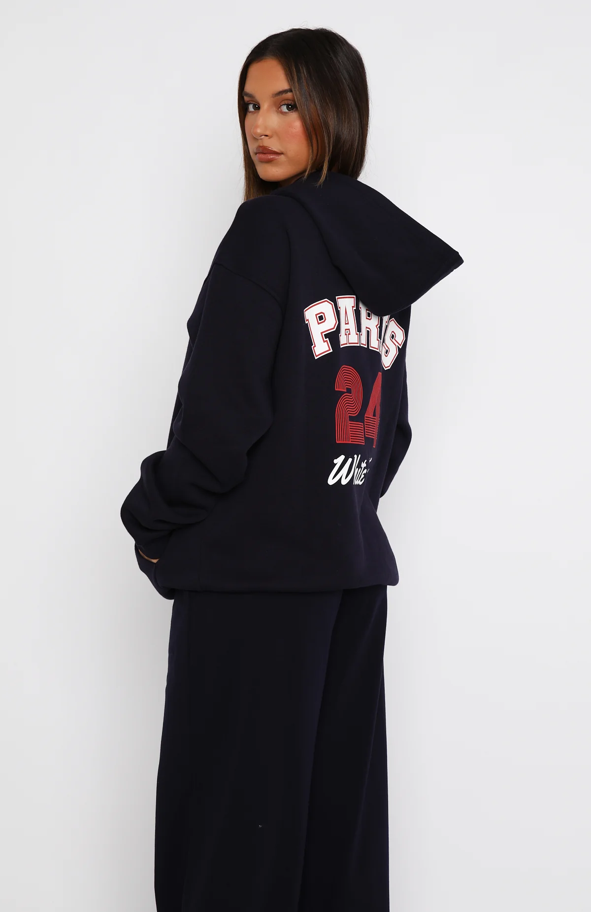 Team Paris Oversized Hoodie Navy