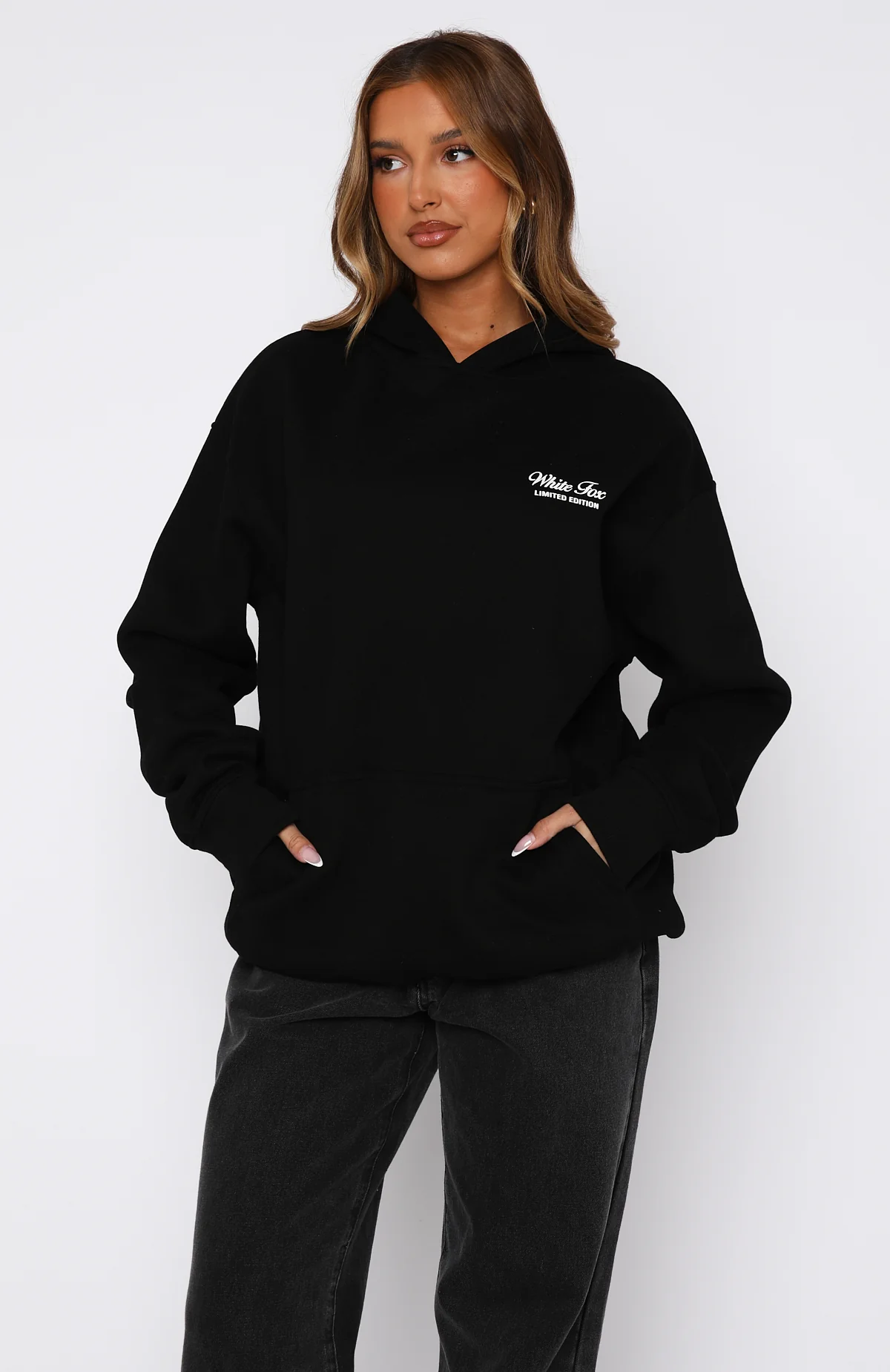Never Be Alone Oversized Hoodie Black