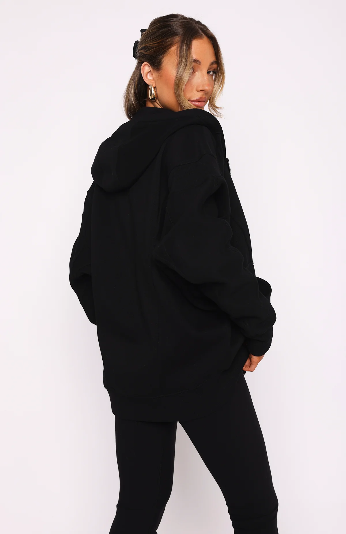Everything You Want Zip Front Hoodie Black