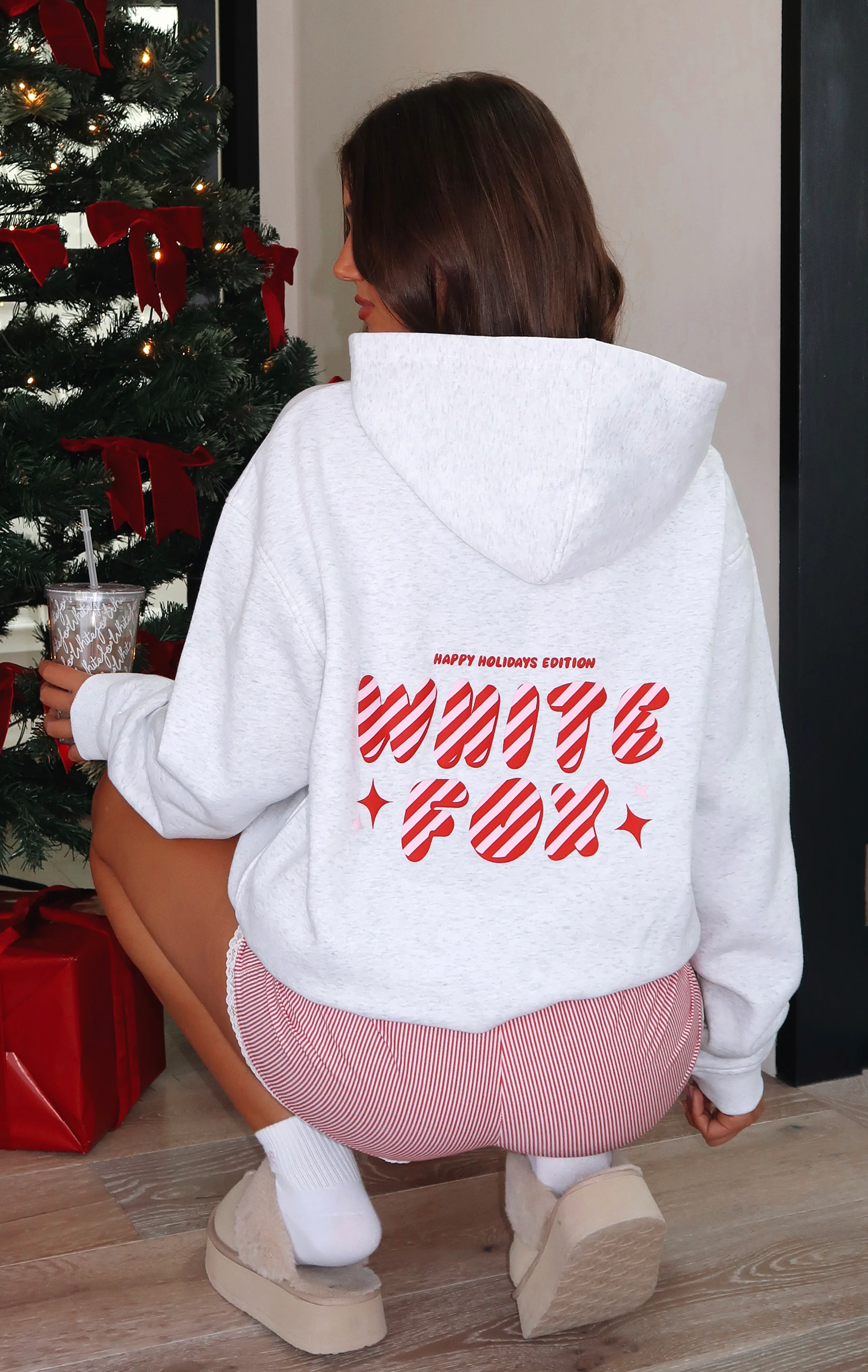 Deck The Halls Oversized Hoodie Grey Marle