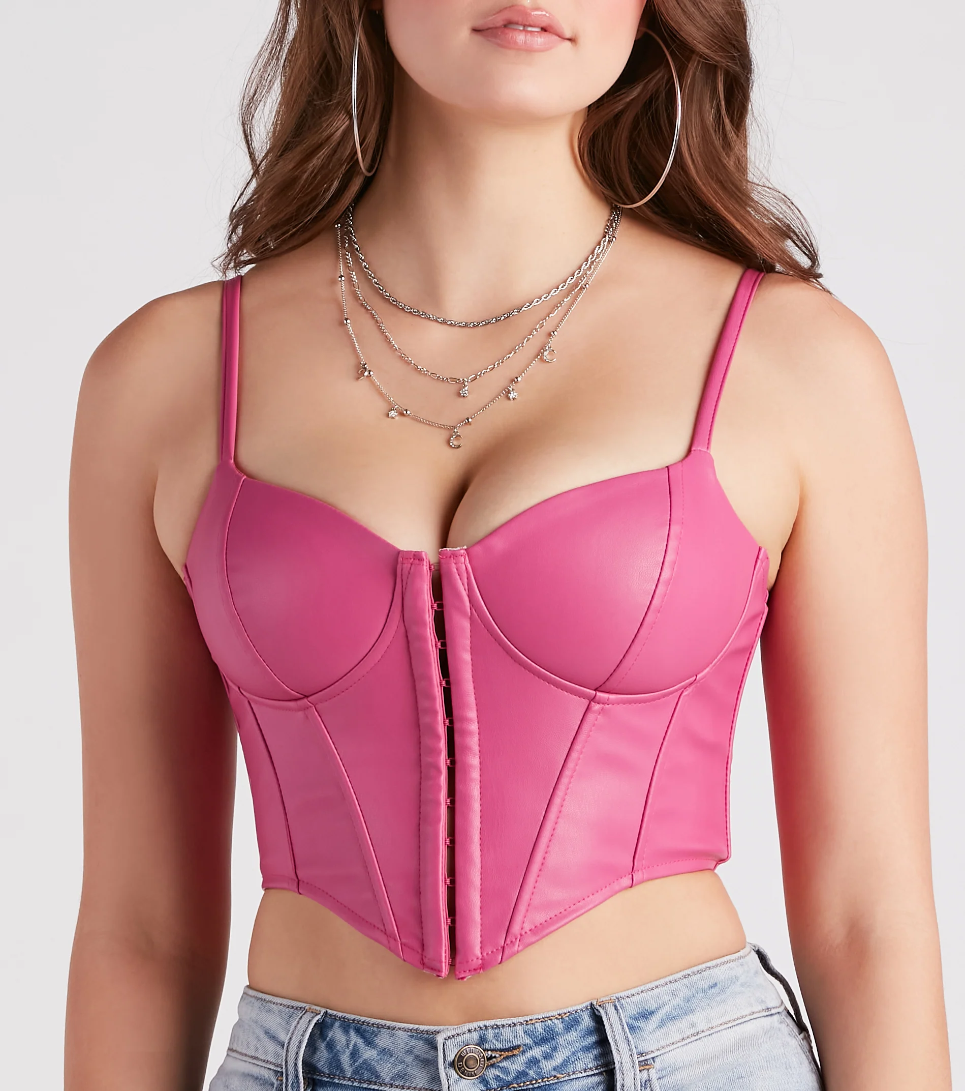Bold Moment Faux Leather Corset Top