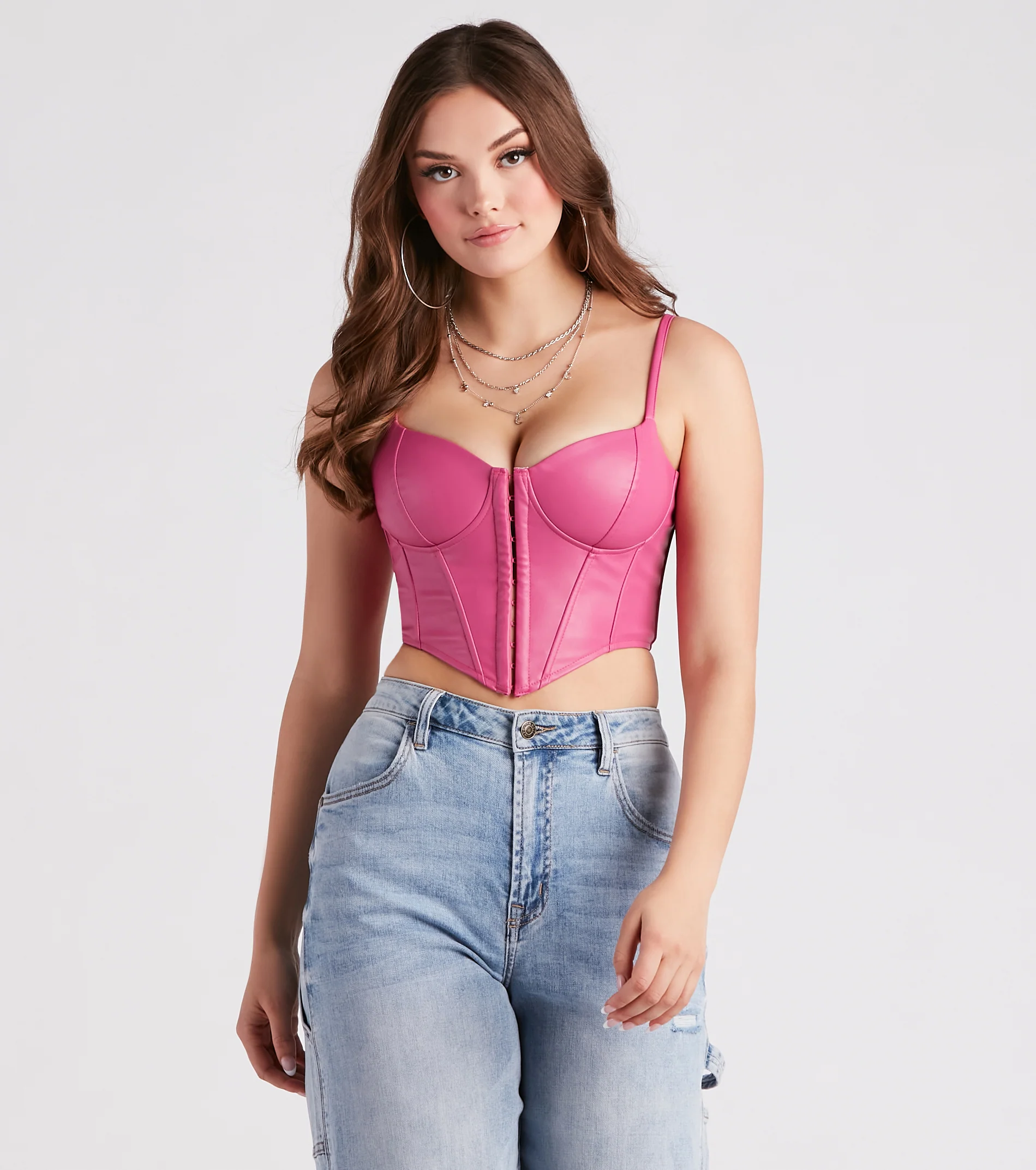 Bold Moment Faux Leather Corset Top