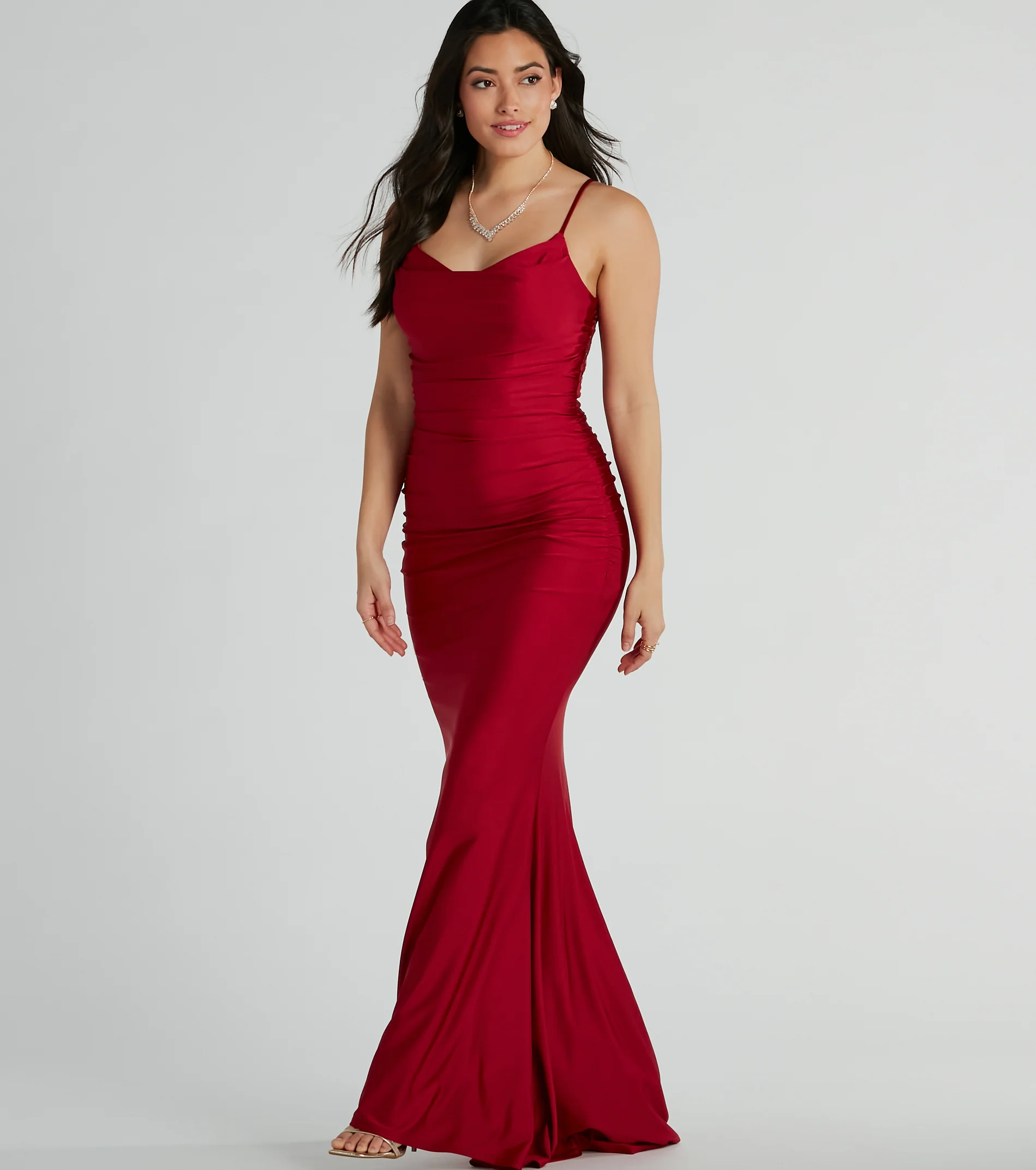 Alisa Lace Sequin Back Mermaid Formal Dress