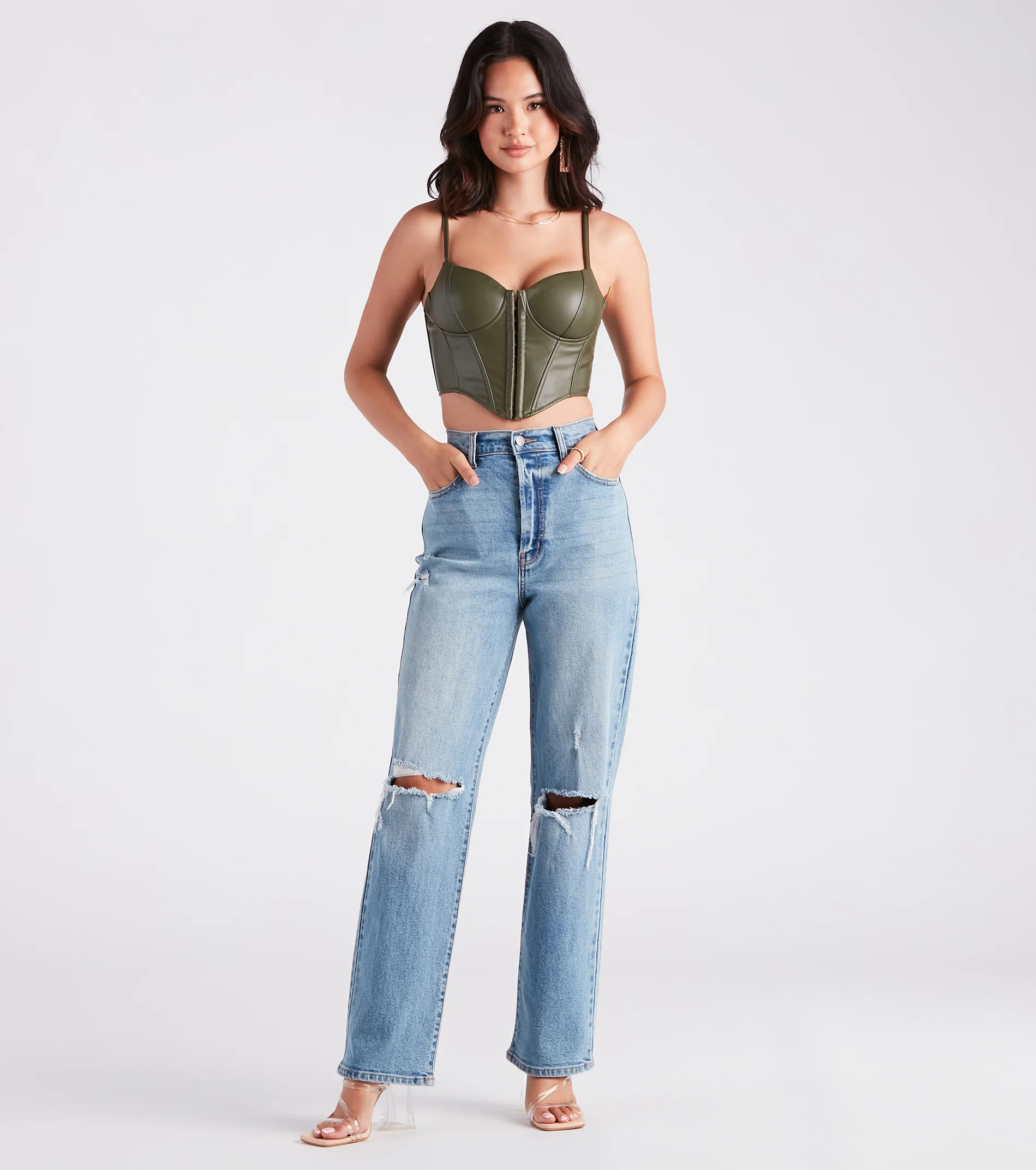 Bold Moment Faux Leather Corset Top