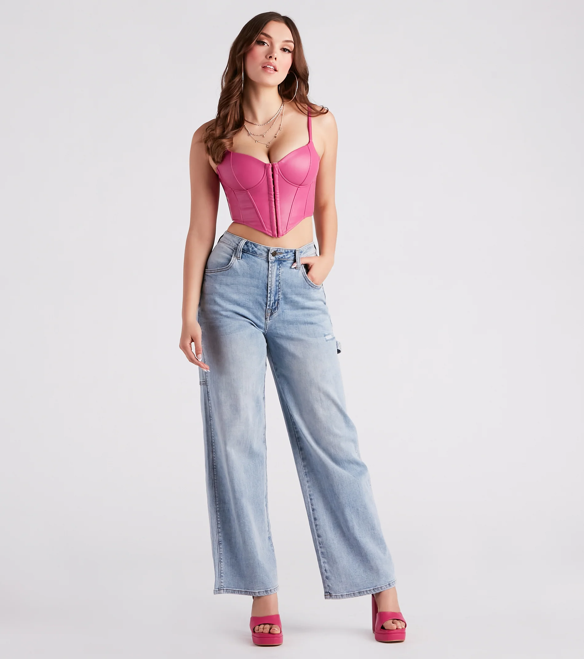 Bold Moment Faux Leather Corset Top