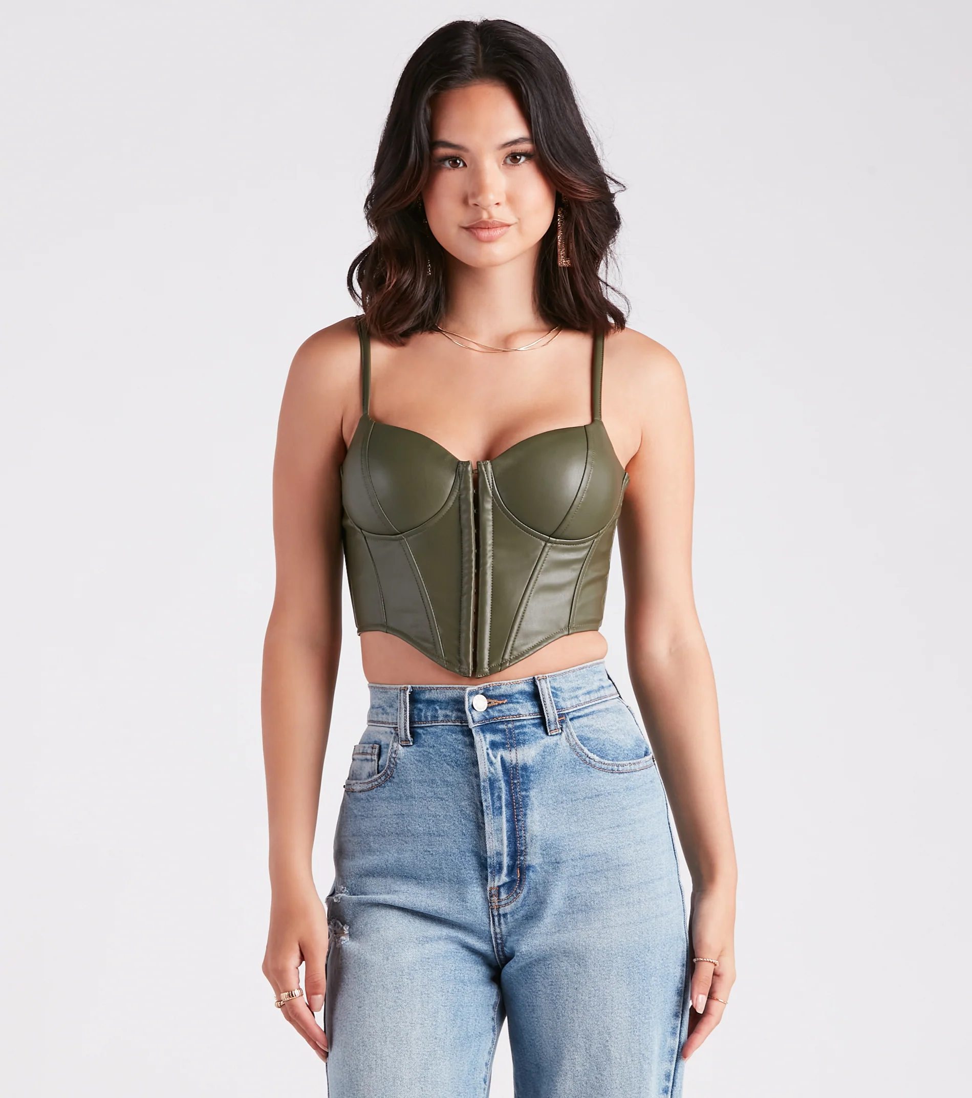 Bold Moment Faux Leather Corset Top