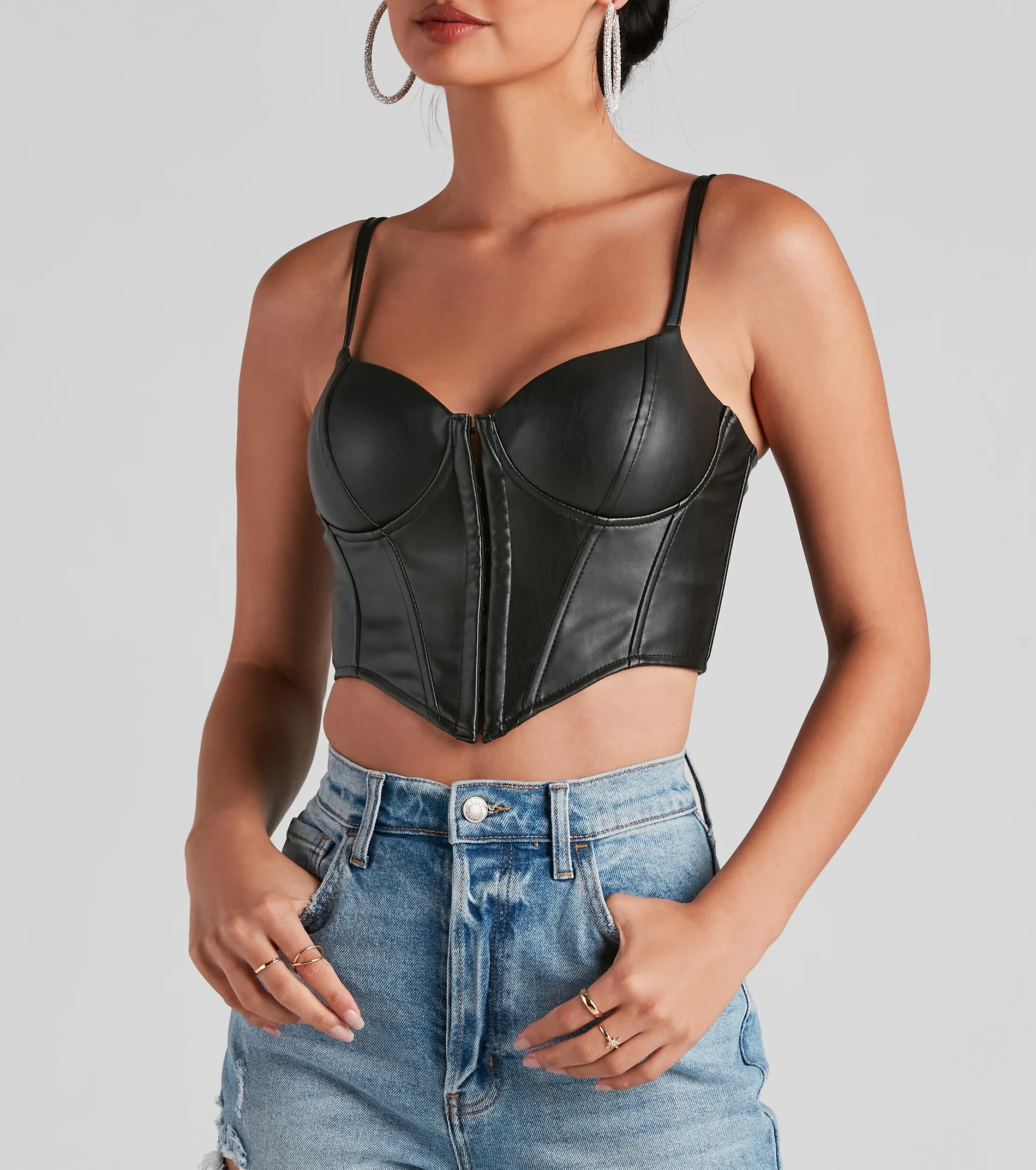 Bold Moment Faux Leather Corset Top