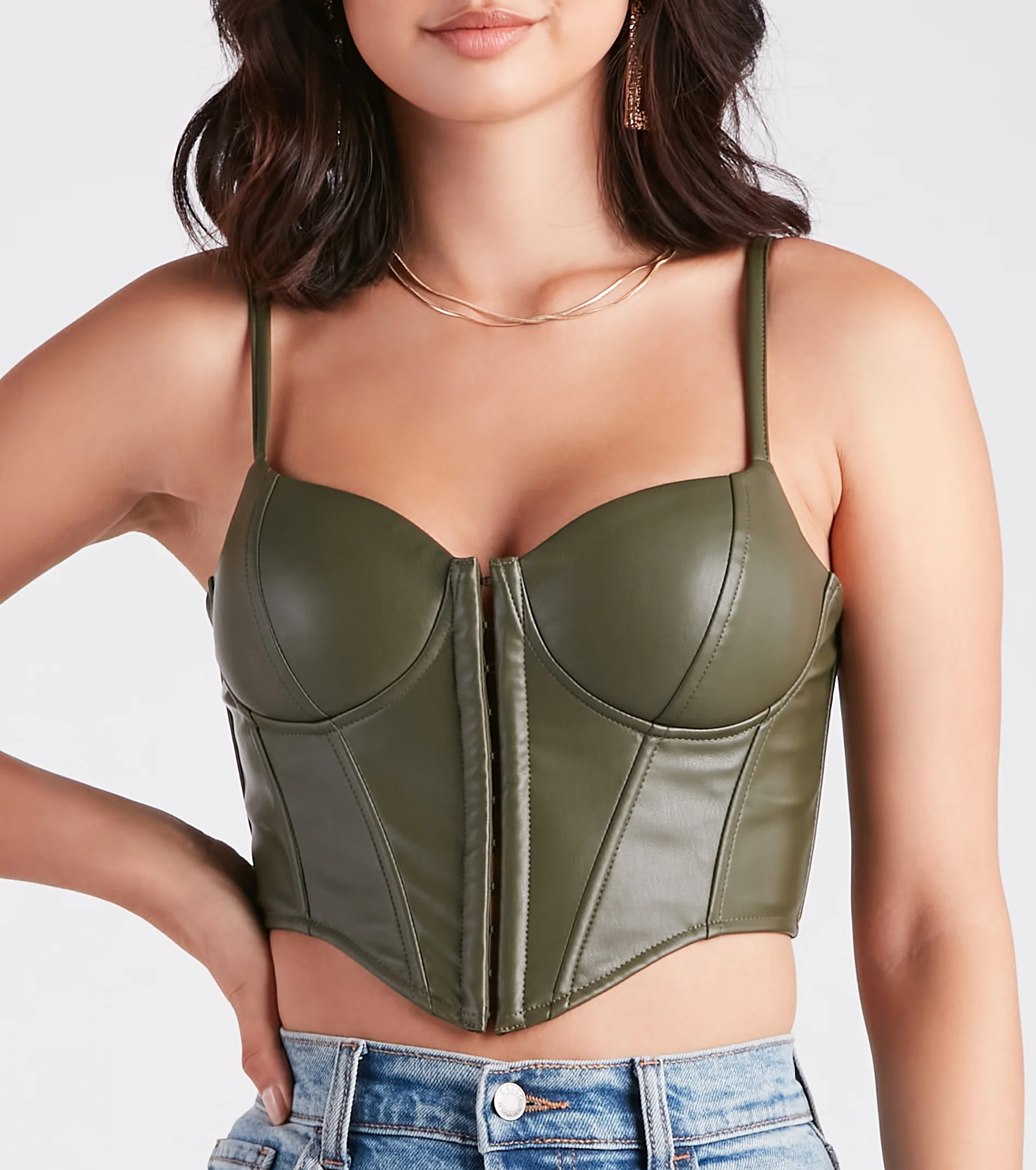 Bold Moment Faux Leather Corset Top