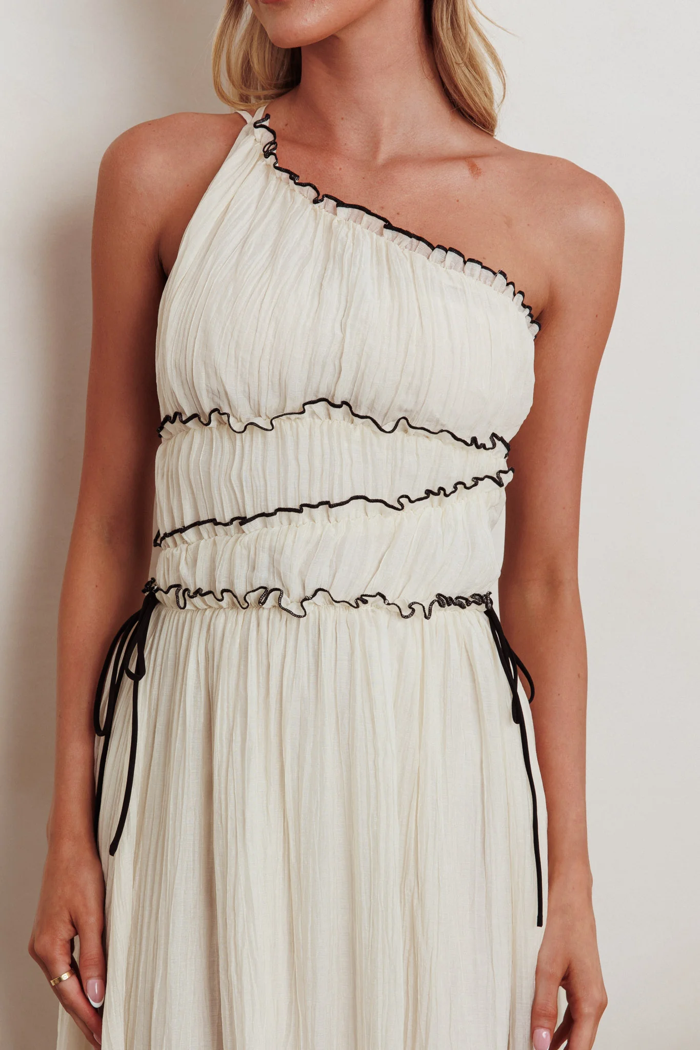 Ballad One-Shoulder Maxi Dress Cream