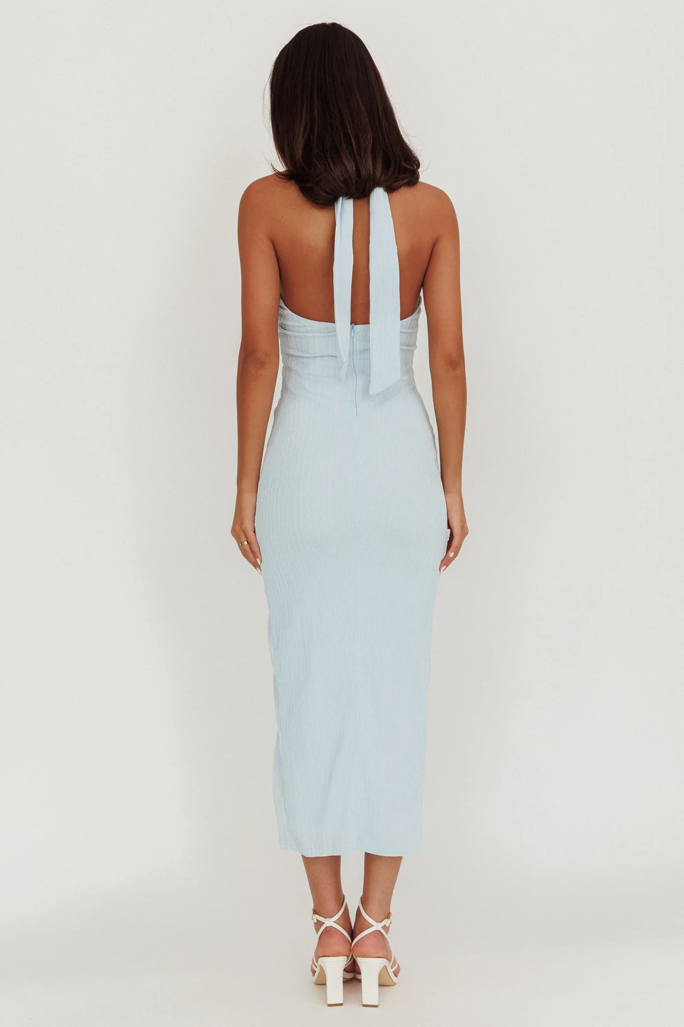 Oracle Halterneck Midi Dress Blue