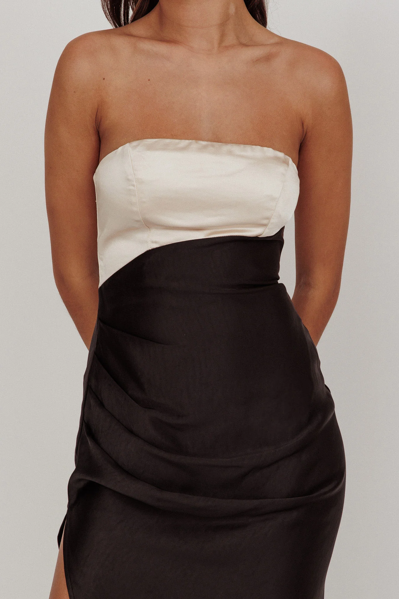 Kamillia Strapless Split Maxi Dress Black