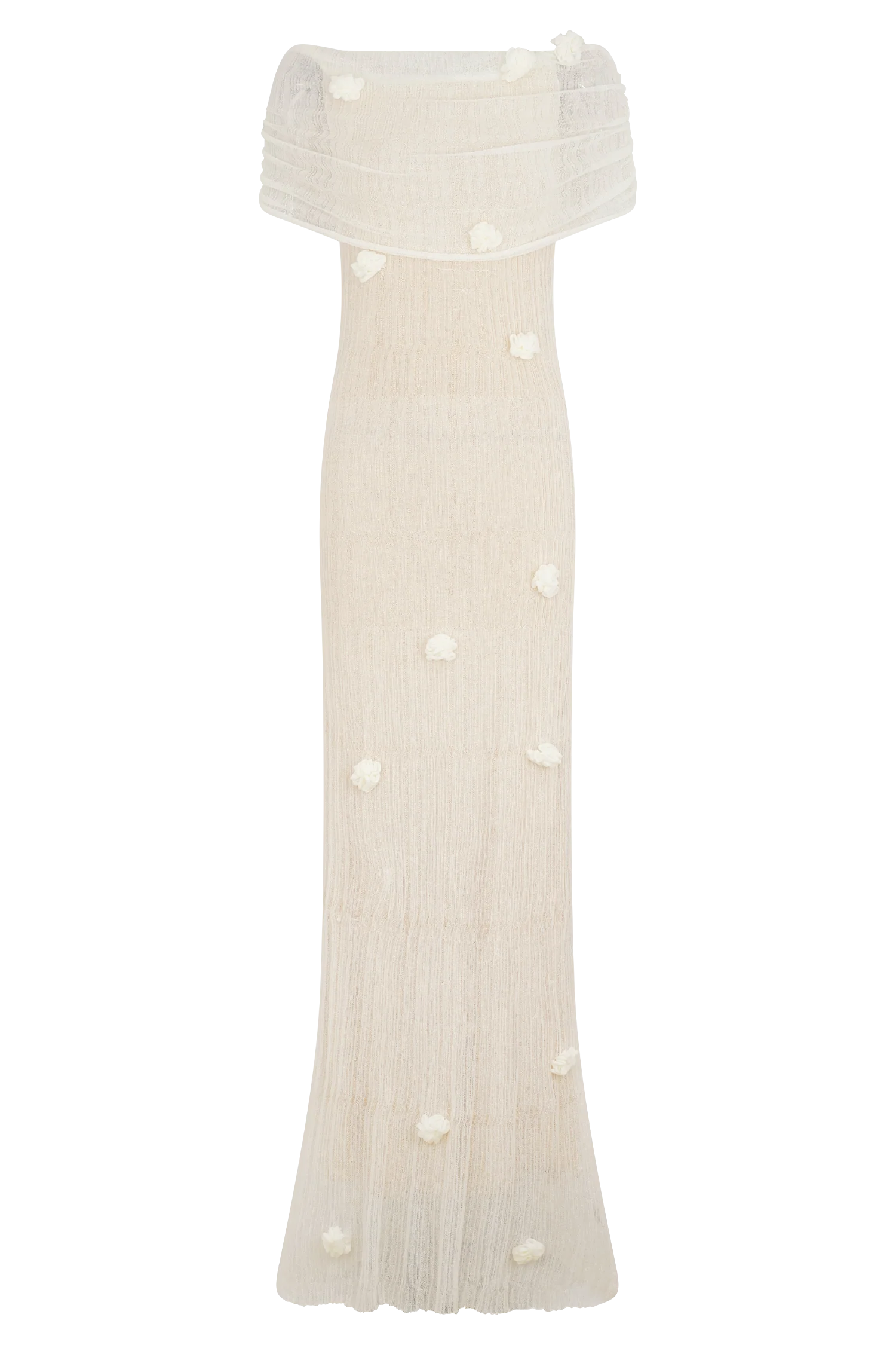Brynn Orchid Knit Maxi Dress - Ivory