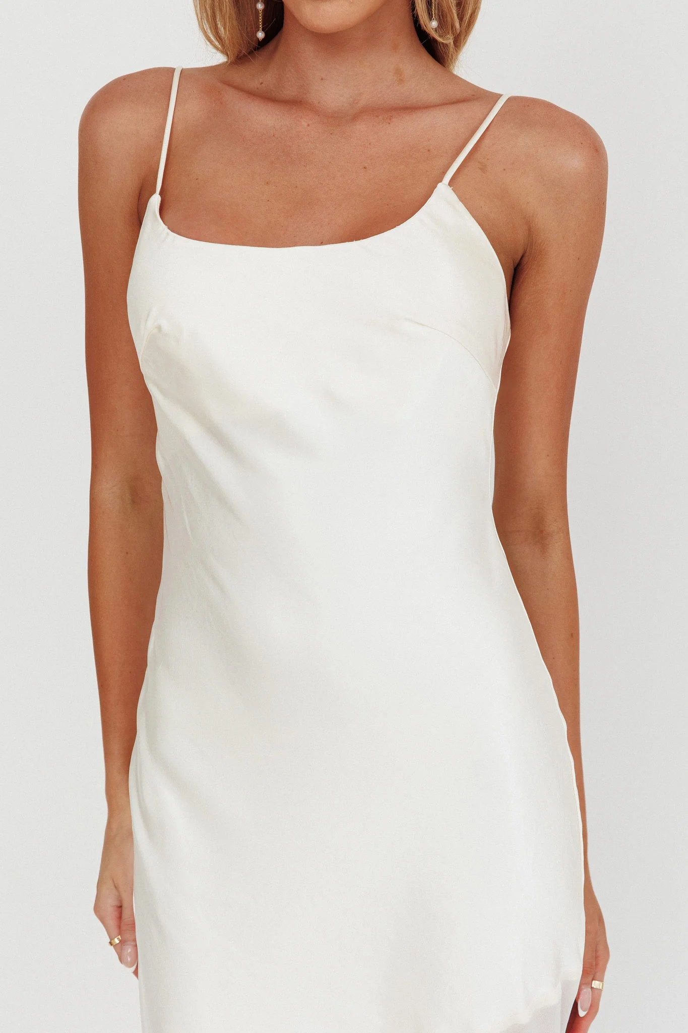 Gilded Dream Chiffon Hem Maxi Dress Oyster