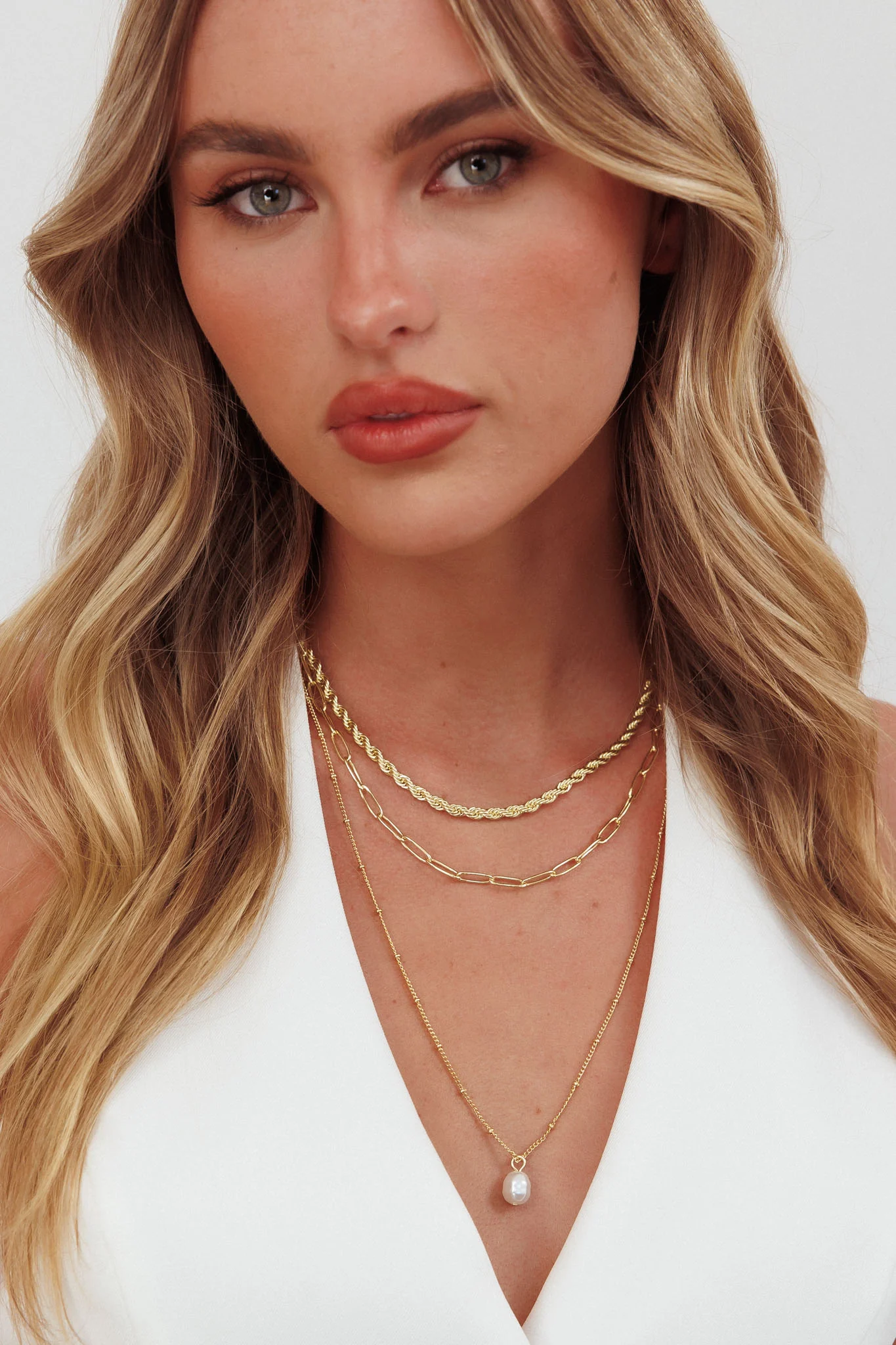 Allie Multi Length Necklace Set Gold