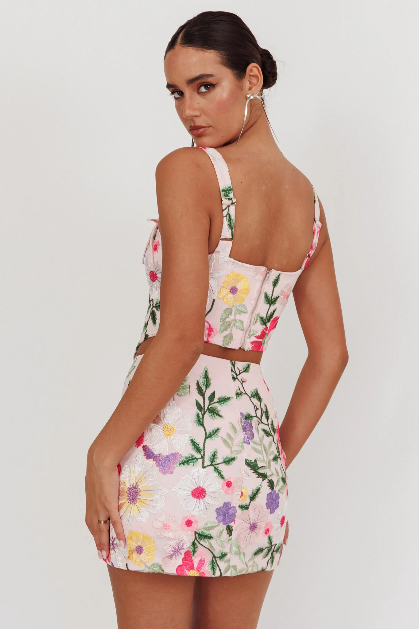 High Street Jacquard Mini Skirt Floral Multi