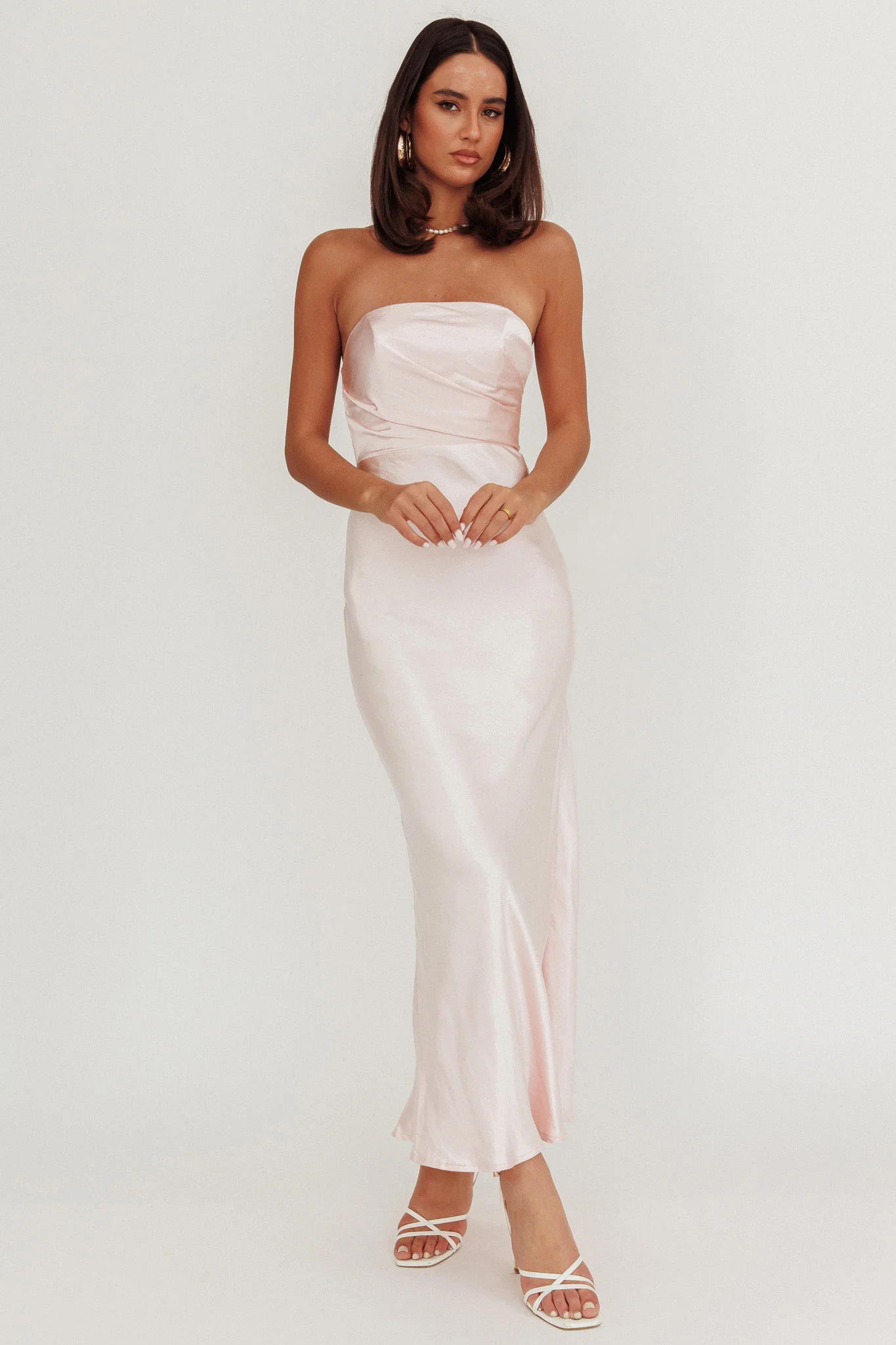 City Of Stars Strapless Maxi Dress Baby Pink
