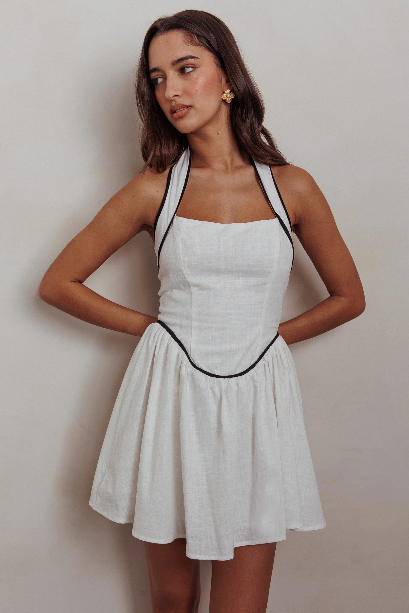 Rune Halterneck Mini Dress White