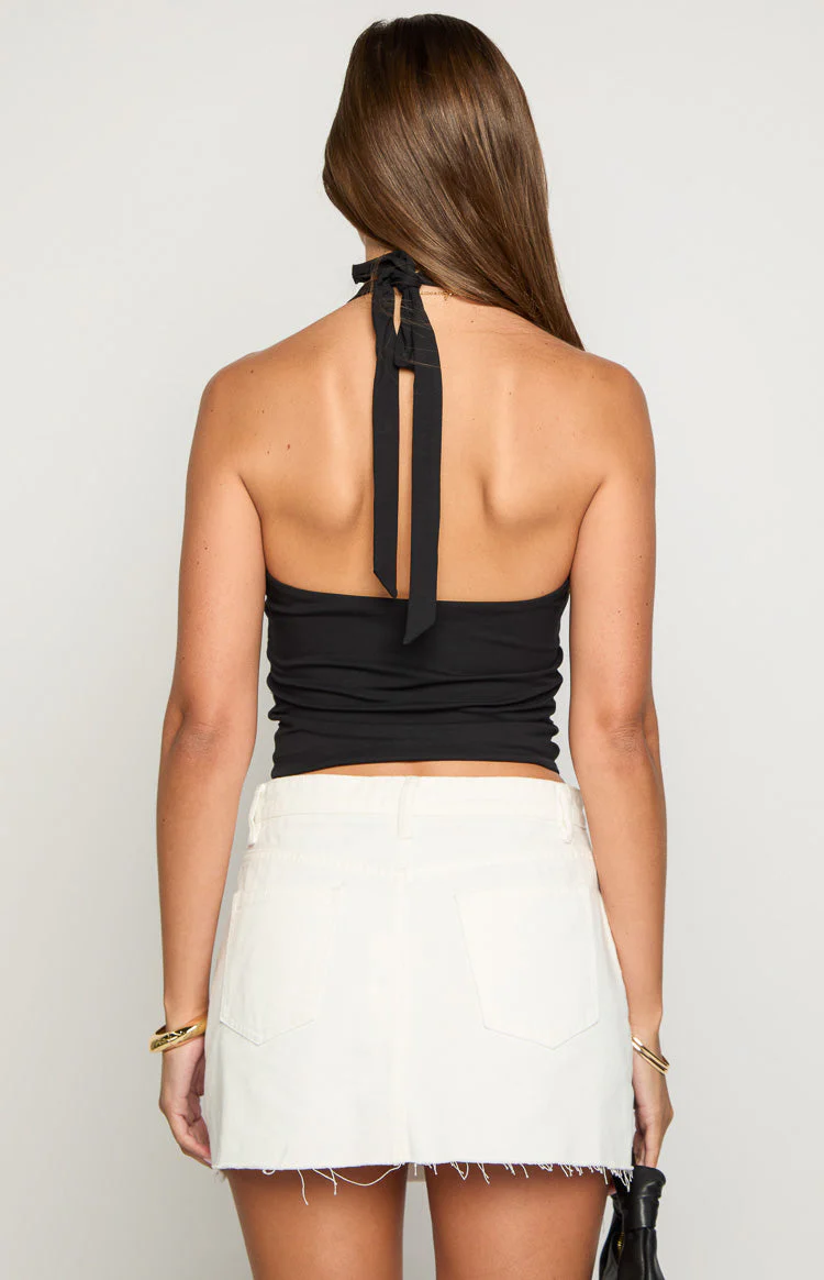 Amora Black Crop Top
