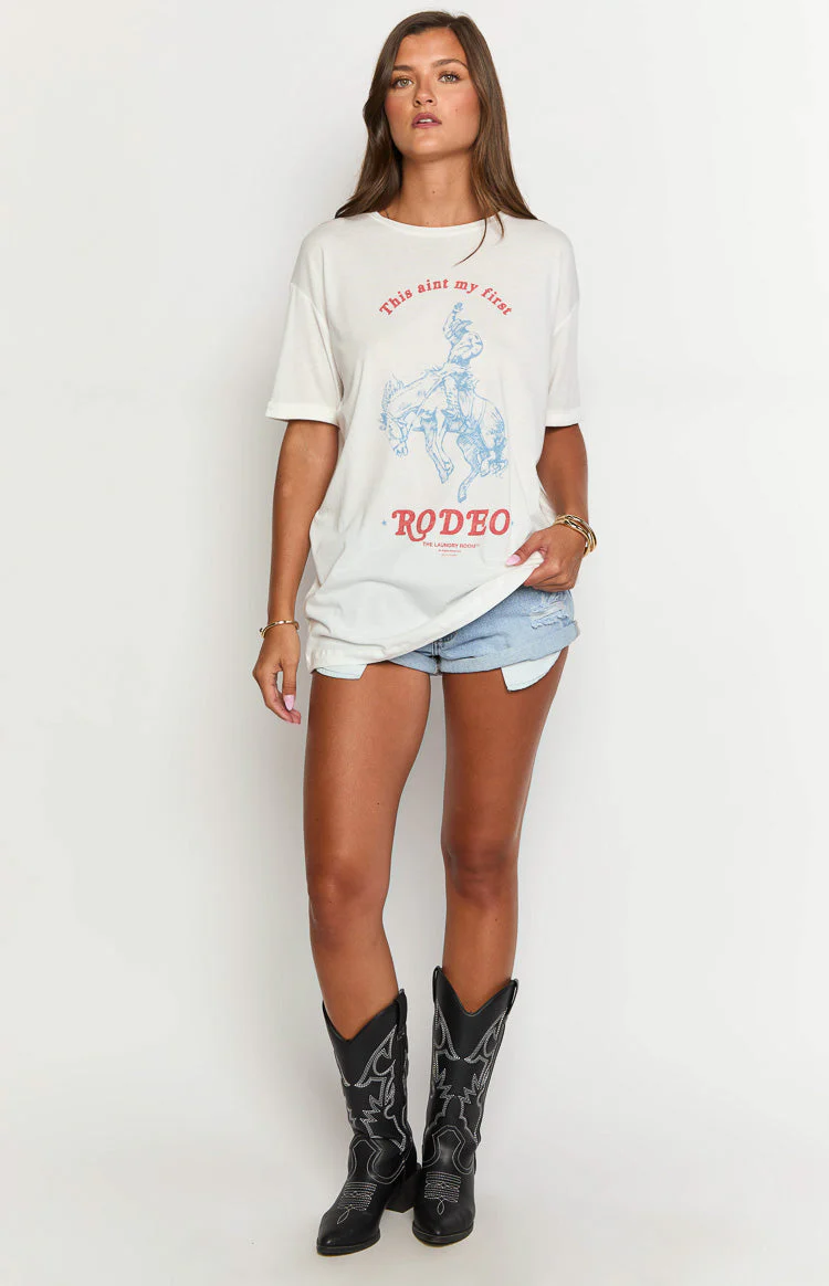 The Laundry Room First Rodeo White Oversized Tee