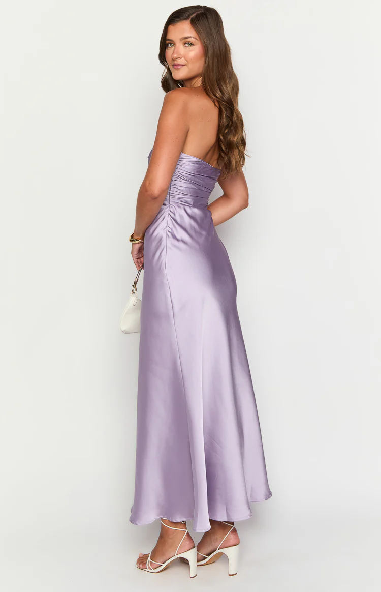 Alexia Purple Strapless Maxi Dress