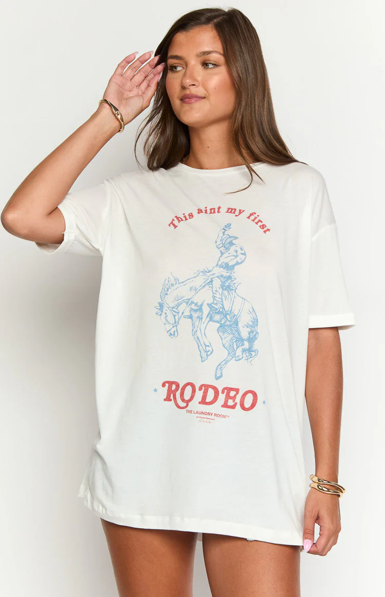 The Laundry Room First Rodeo White Oversized Tee