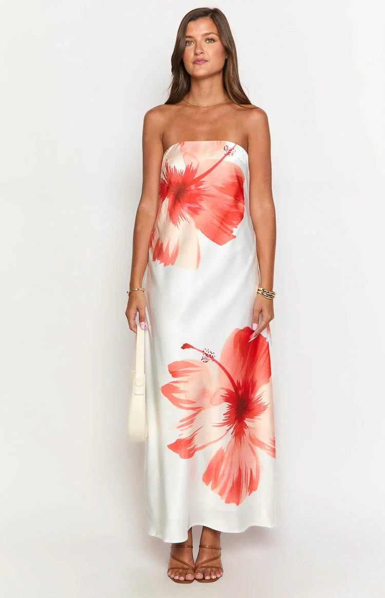 Damia White Floral Maxi Dress