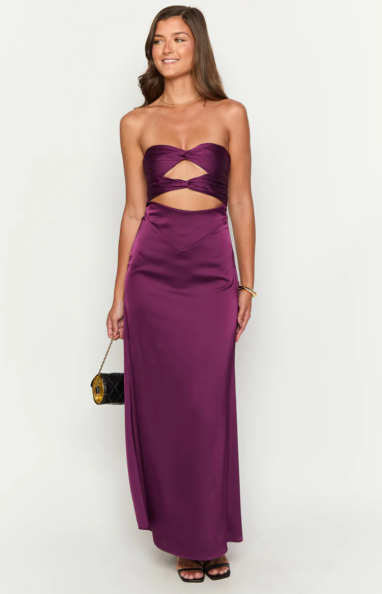 Coco Purple Strapless Maxi Dress