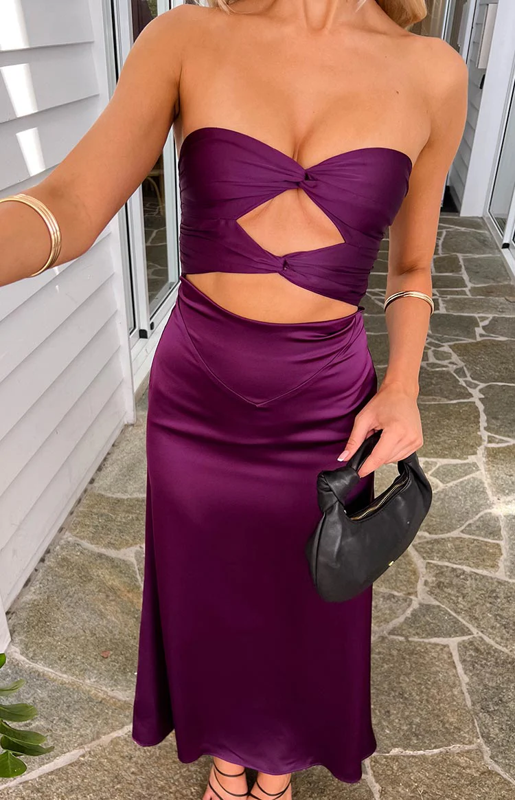 Coco Purple Strapless Maxi Dress