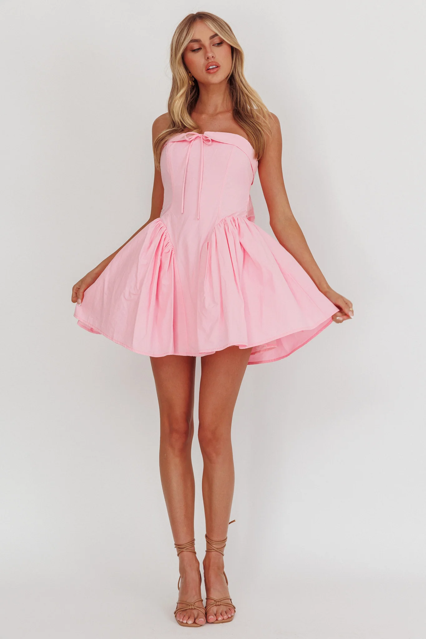 Angel Girls Bow Back Mini Dress Pink